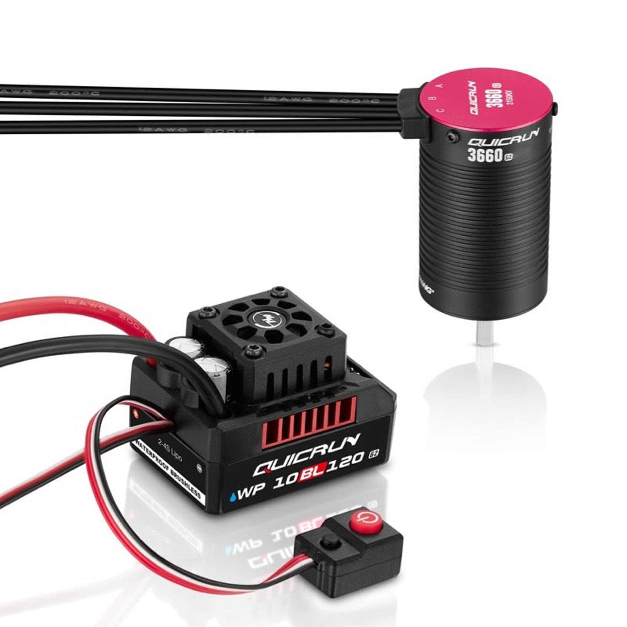 HOBBYWING QUICRUN 10BL120 G2 Brushless ESC / 3660SL G2 3700KV Motor Combo