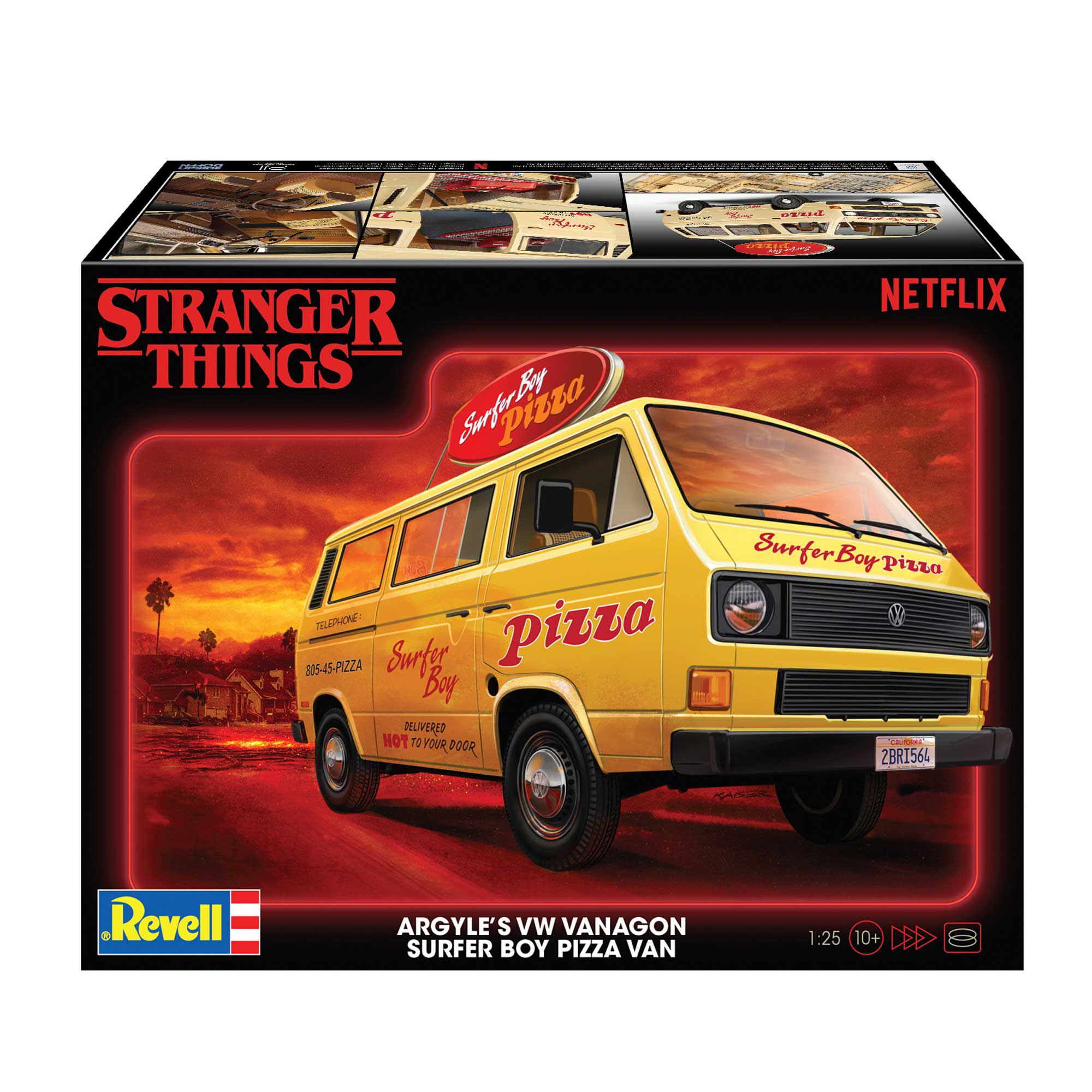 CARRERA REVELL OF AMERICAS INC 1/25 Volkswagen T3 Stranger Things "Surfer Boy" Pizza Van Model Kit