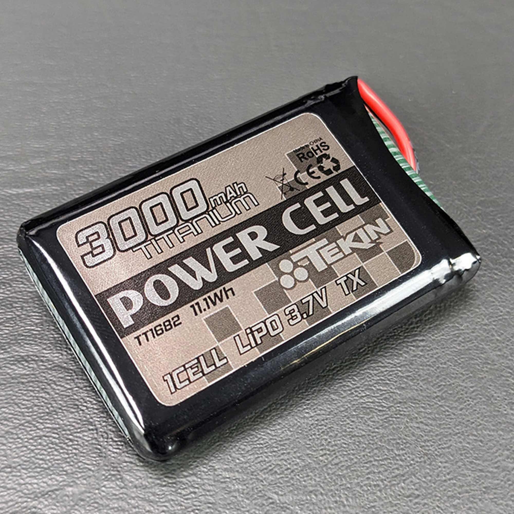 Tekin 3.7V 3000mAh 1S Lipo Transmitter Battery: Sanwa MT-5 / MT-44 / M17