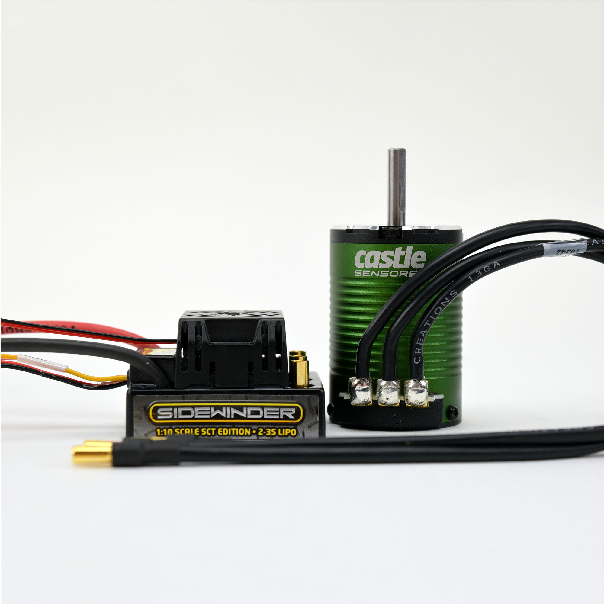 Castle Creations 1/10 Sidewinder SCT Waterproof ESC/1410-3800Kv 5MM Brushless Motor Sensored Combo: 4mm Bullet