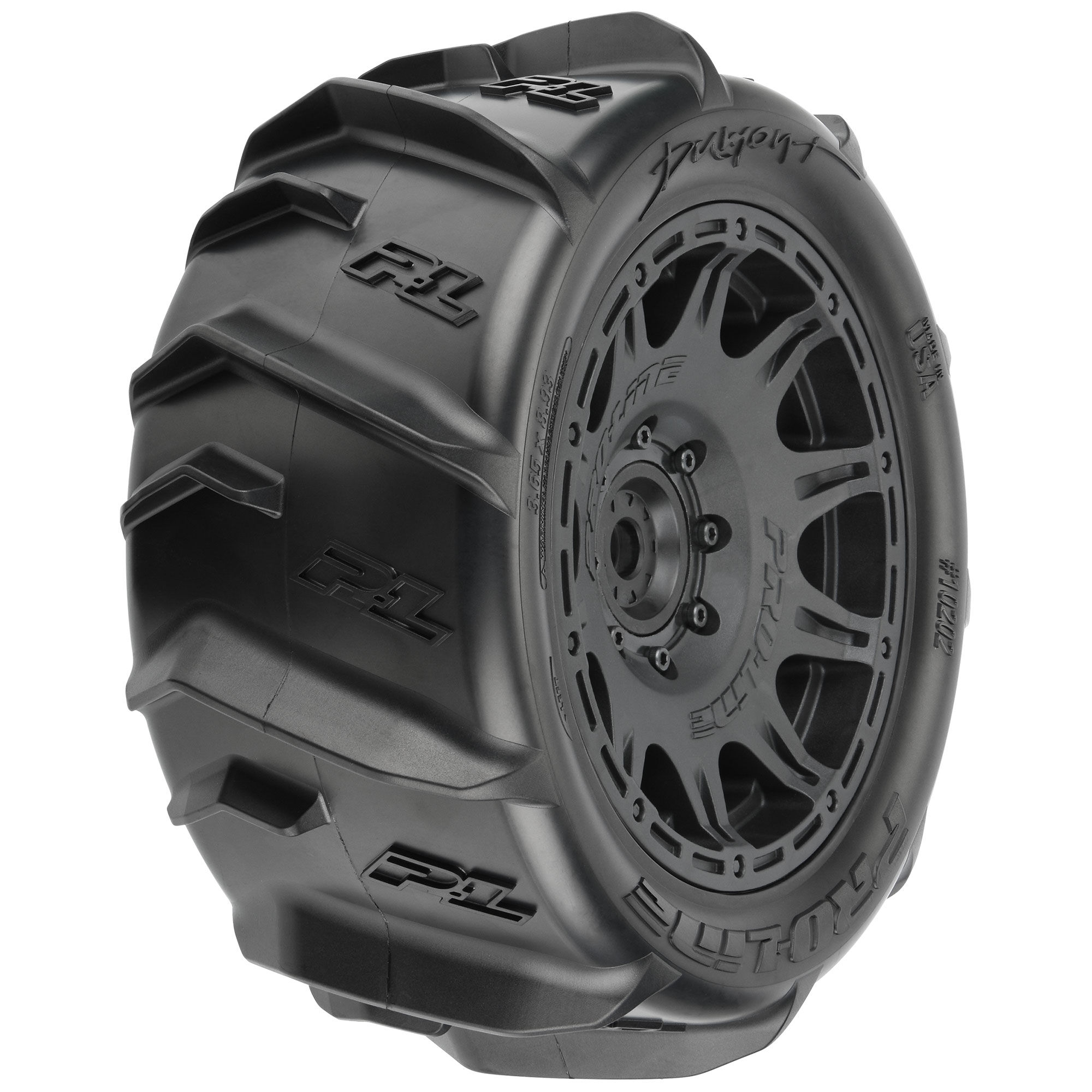 Pro-Line Racing 1/6 Dumont Sand/Snow F/R 5.7” Tires MTD 24mm Black Raid 8x48 Hex (2)