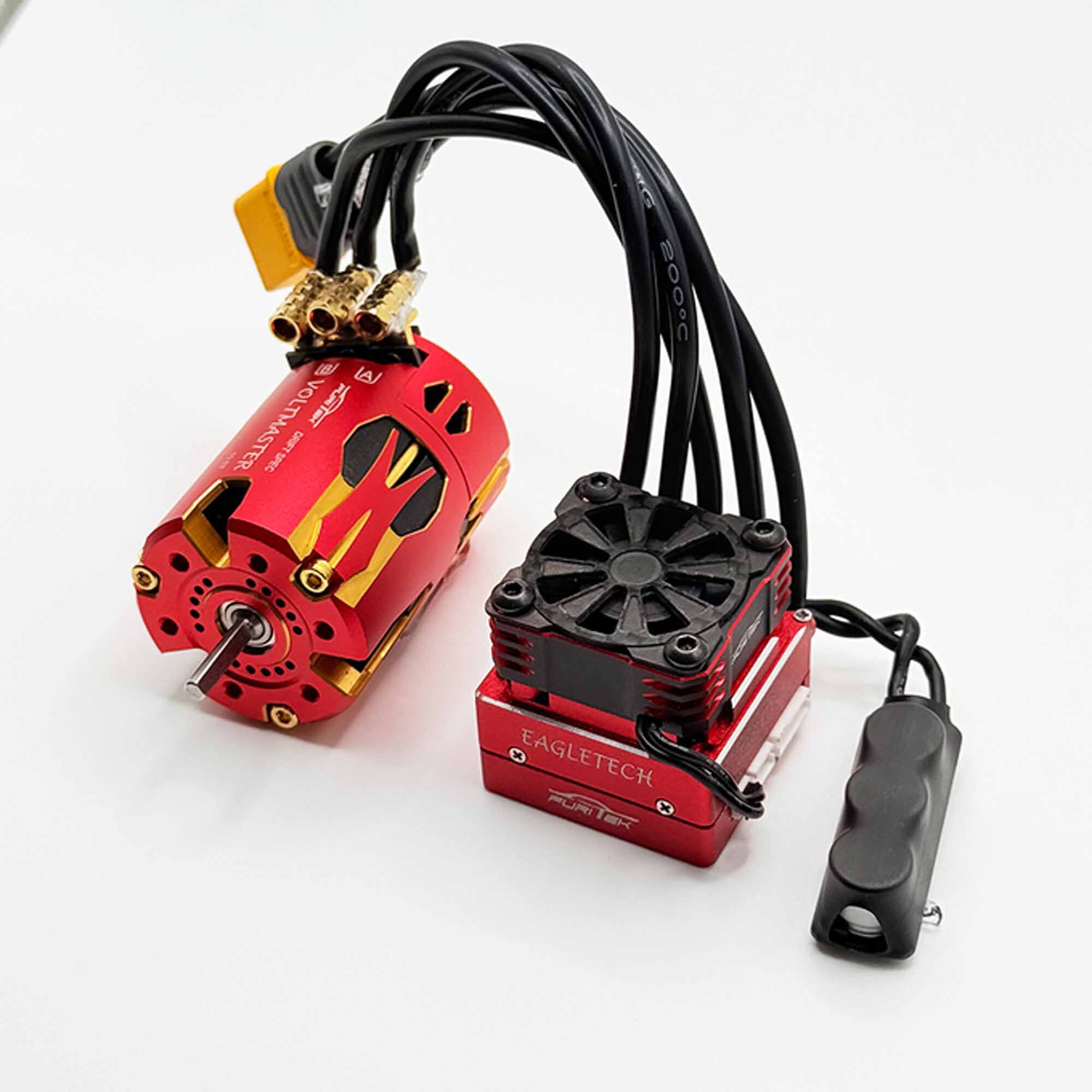 Furitek Furitek VoltEagle 1/10 Drift Combo – RED Edition (Plug & Play Brushless Sensored System for Traxxas 4-Tec Drift)
