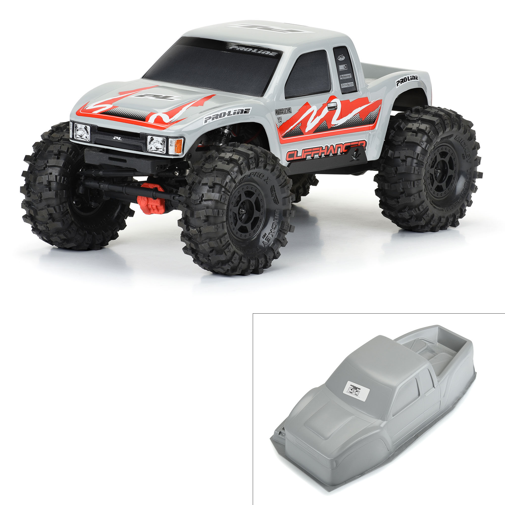 Pro-Line Racing 1/10 Cliffhanger HP Tough-Color Gray Body 12.3” (313mm) WB Crawlers