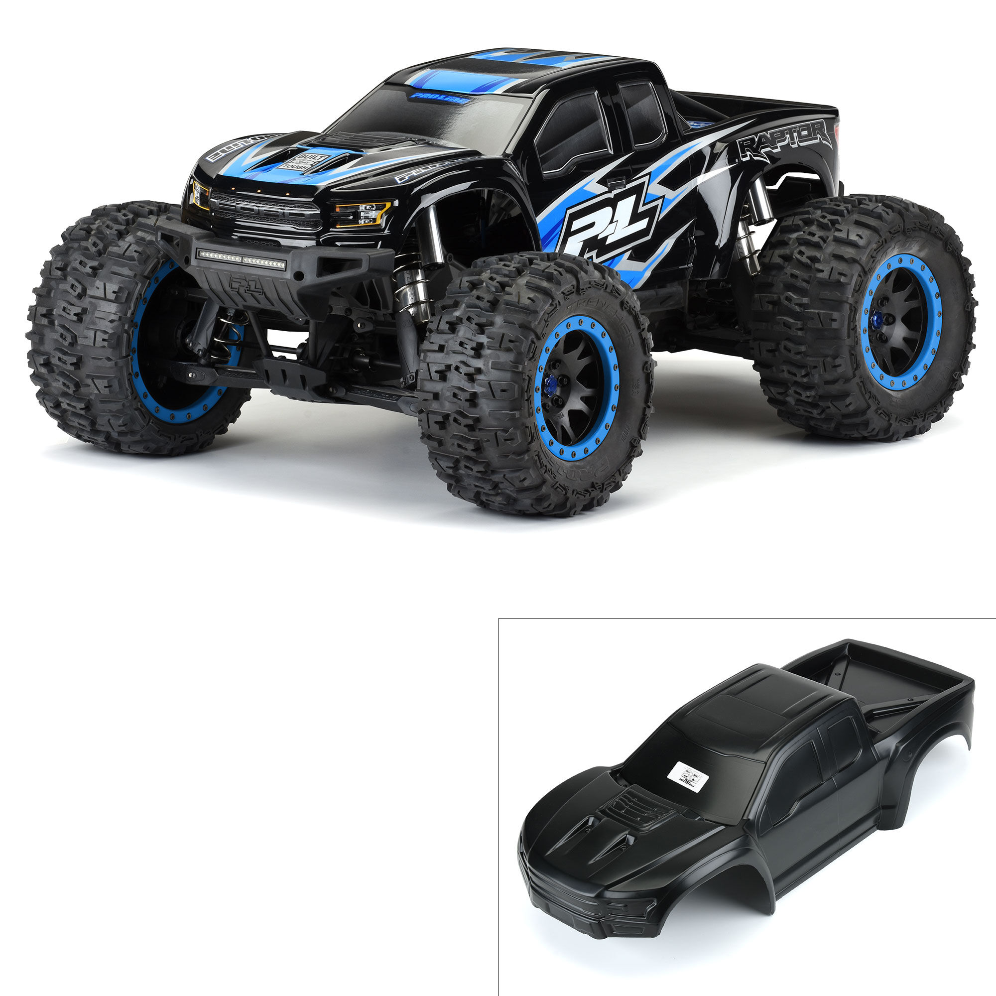 Pro-Line Racing 1/5 Pre-Cut 2017 Ford F-150 Raptor Tough-Color Black Body: X-MAXX