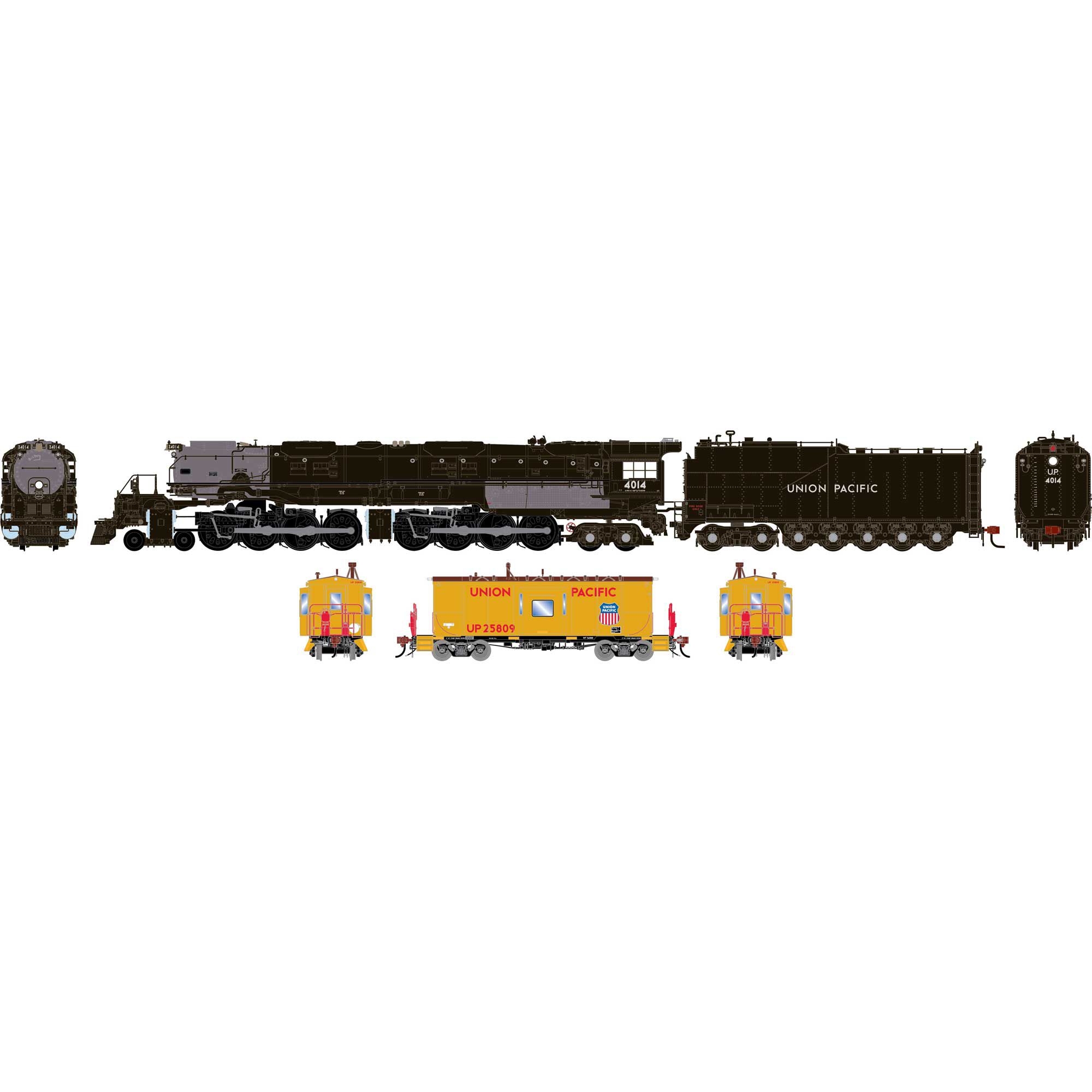 Athearn Genesis HO GEN 4-8-8-4 'Big Boy' Locomotive & CA-11 Caboose w/Lights