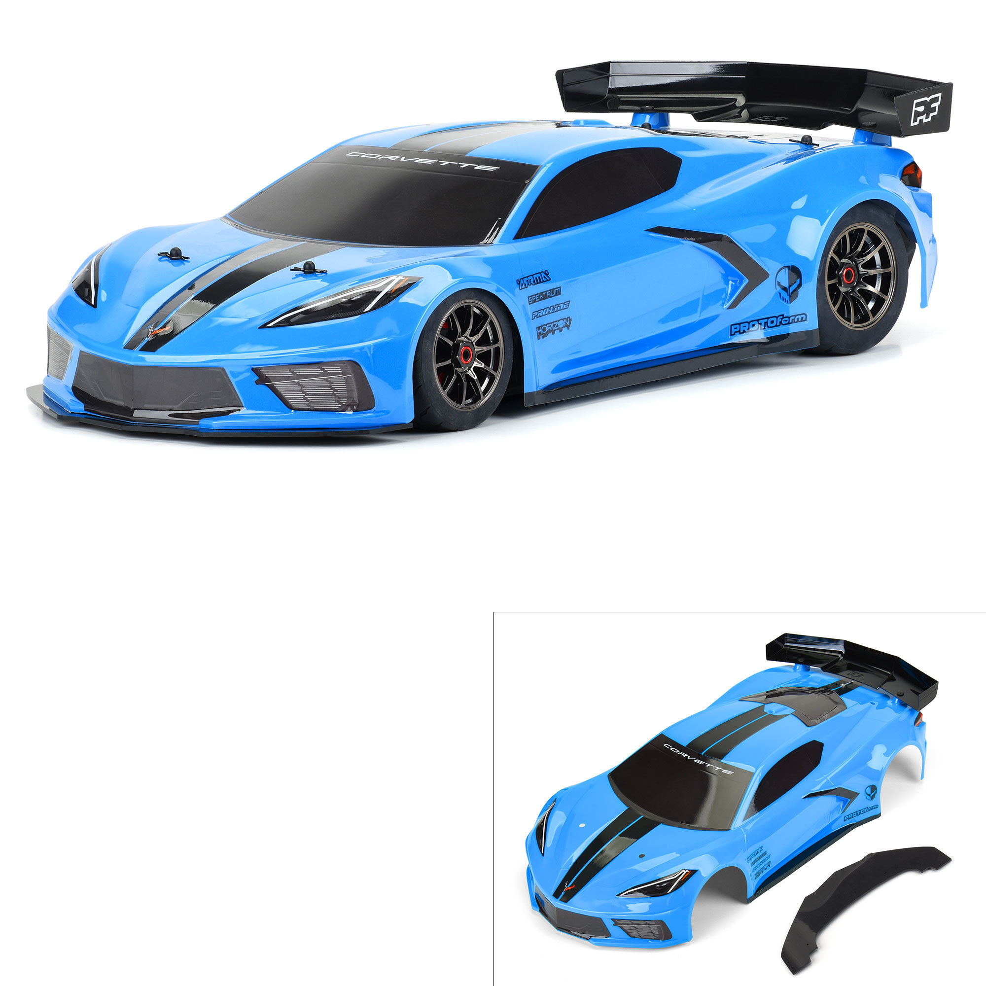 PROTOform 1/7 Chevrolet Corvette C8 Painted Body (Rapid Blue): Felony