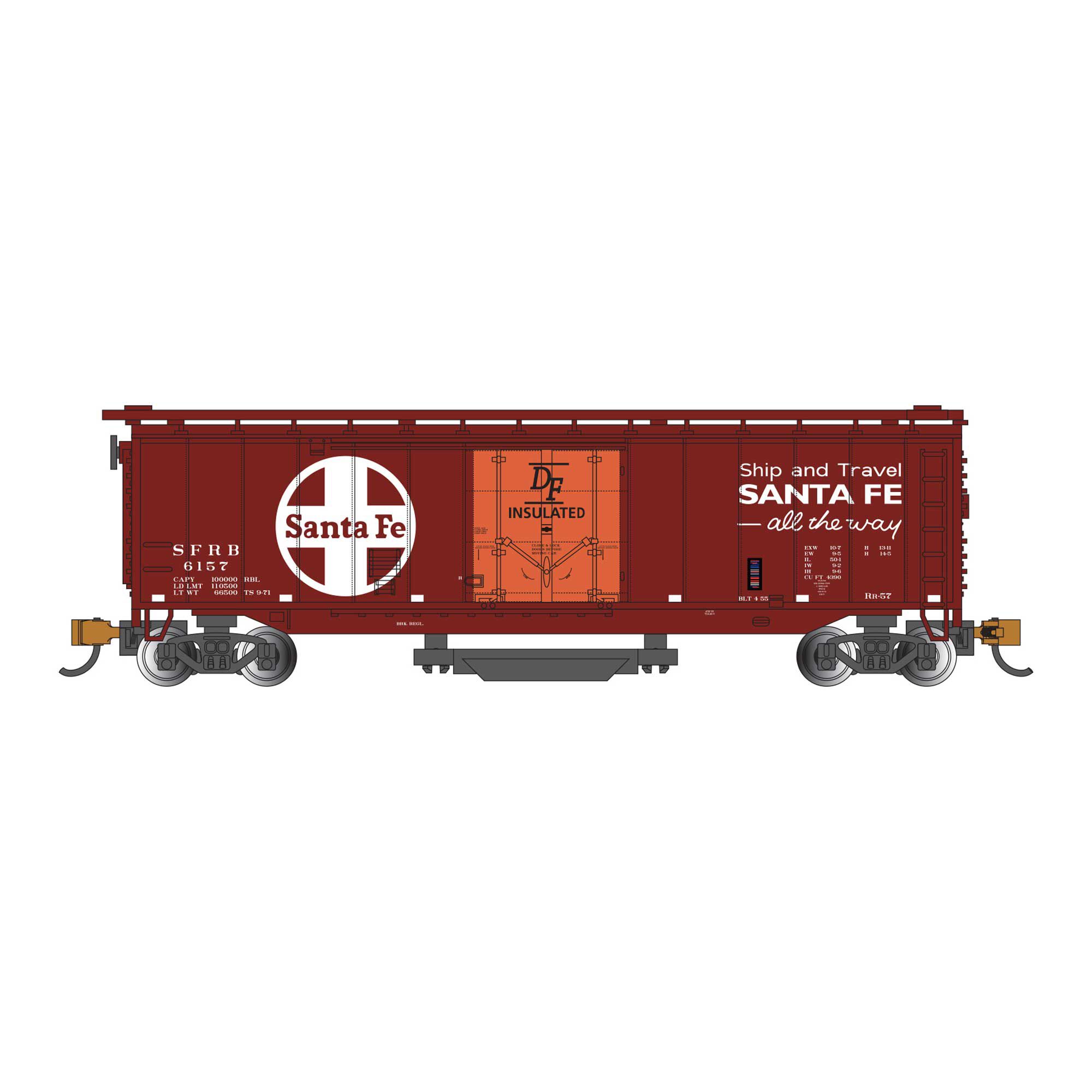 Bachmann Industries HO 50' Plug-Door Boxcar (Track-Cleaning) - Santa Fe #6157