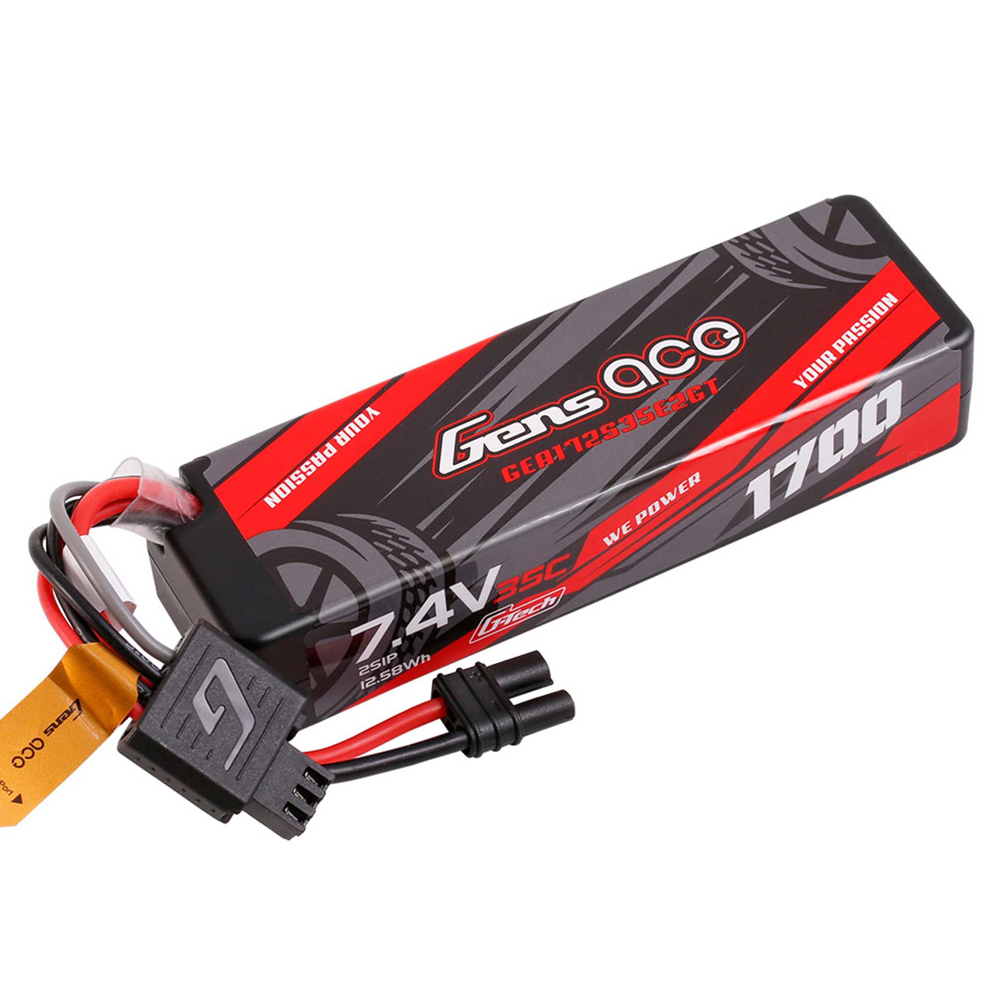 Gens ace Gens ace 1700mAh 2S 35C 7.4V G-Tech Hardcase Lipo Battery with EC2 Plug