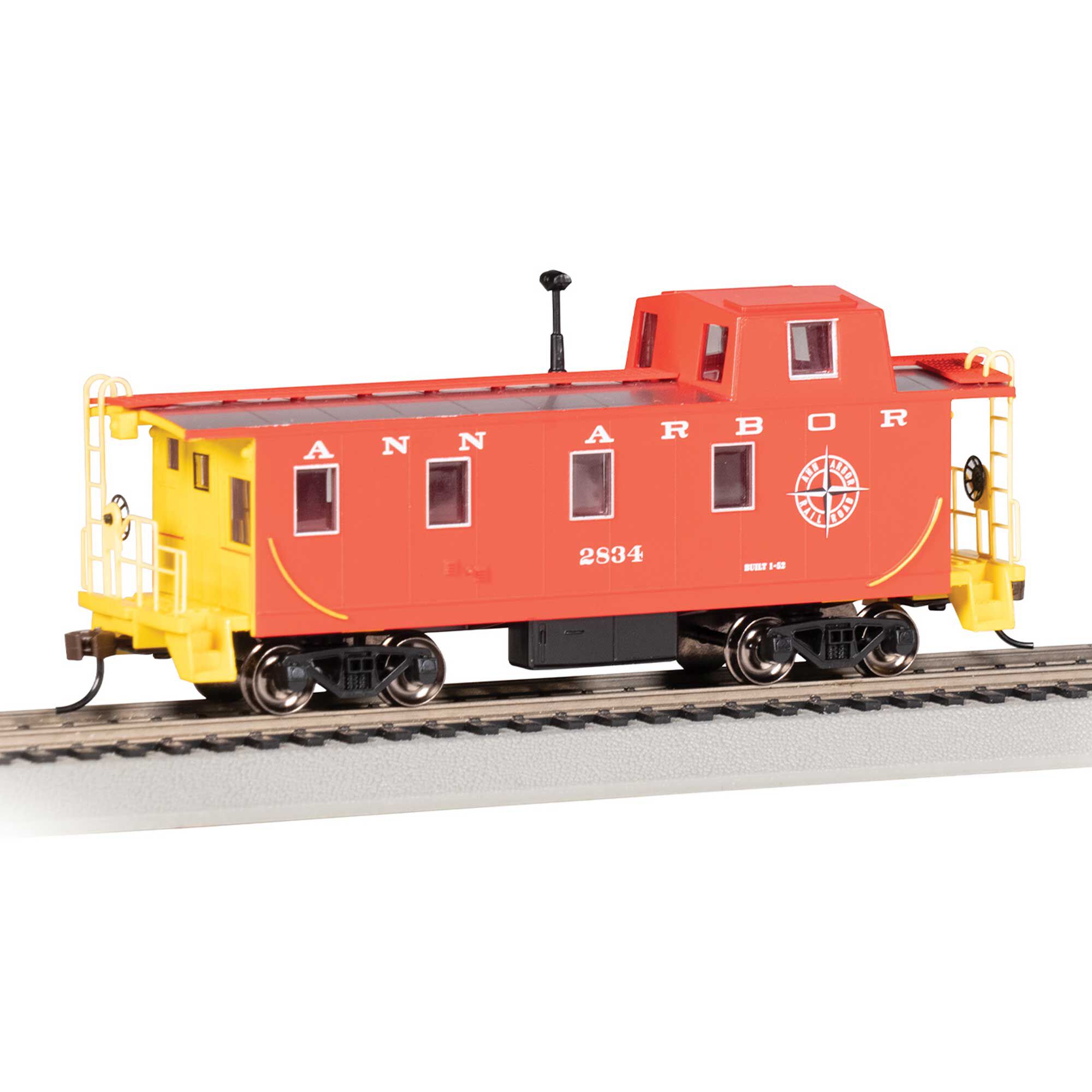 Bachmann Industries HO Streamlined Caboose w/ Off-Set Cupola - Ann Arbor #2834