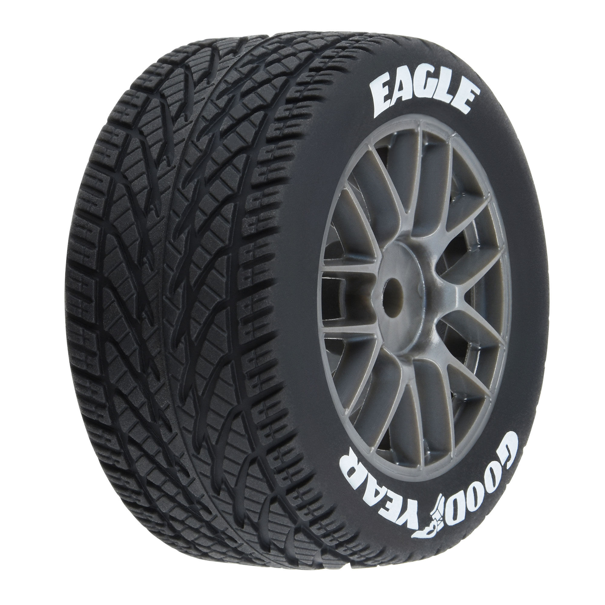 Pro-Line Racing 1/12 Goodyear Eagle Wet Tire F/R MTD Gray Wheels (4): Losi NASCAR