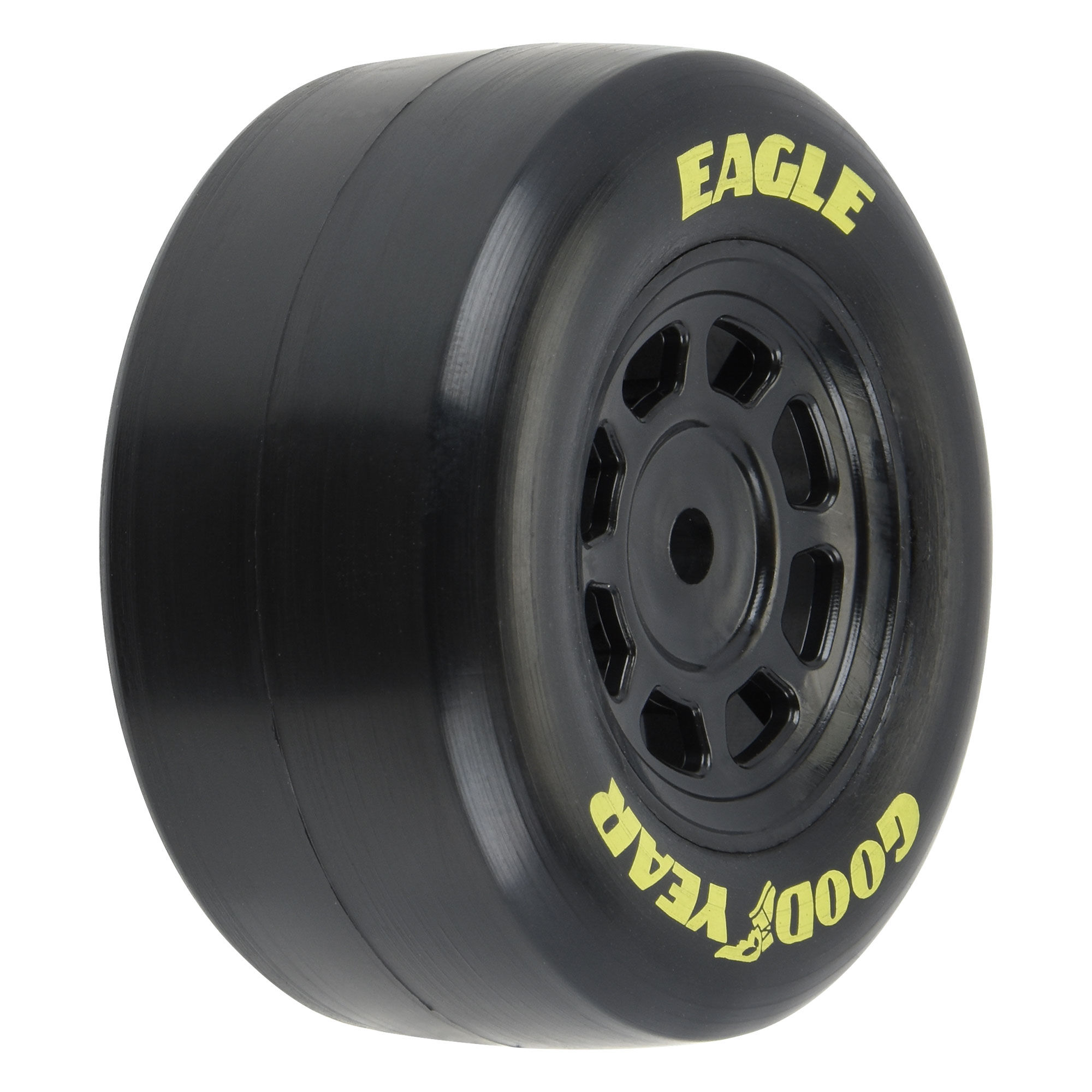 Pro-Line Racing 1/12 Goodyear Eagle Truck/Retro Tire F/R MTD Blk Wheels (4): NASCAR