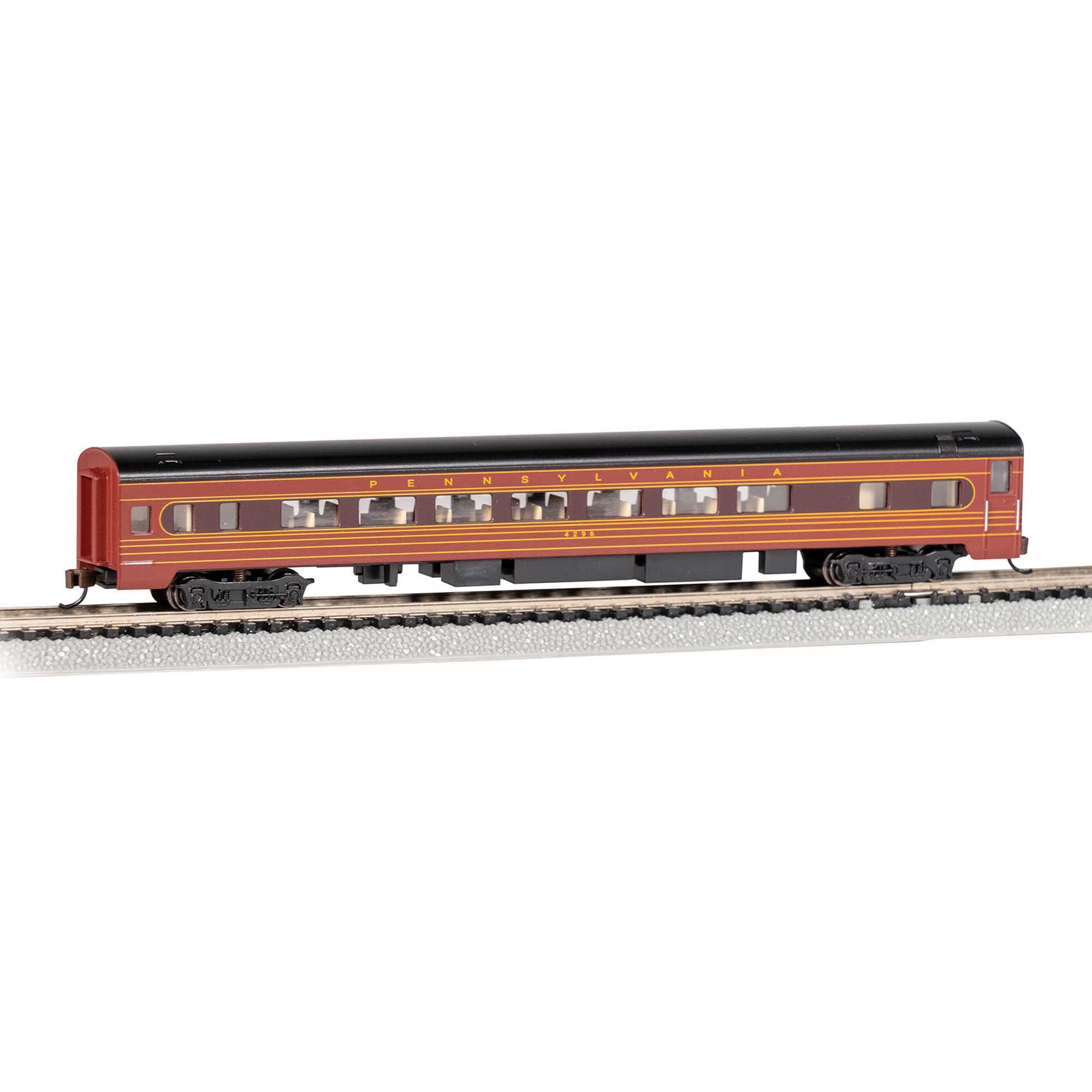 Bachmann Industries 85' SMOOTH-SIDE COACH CAR - PRR #4296 - FLEET OF MODERNISM - N Scale