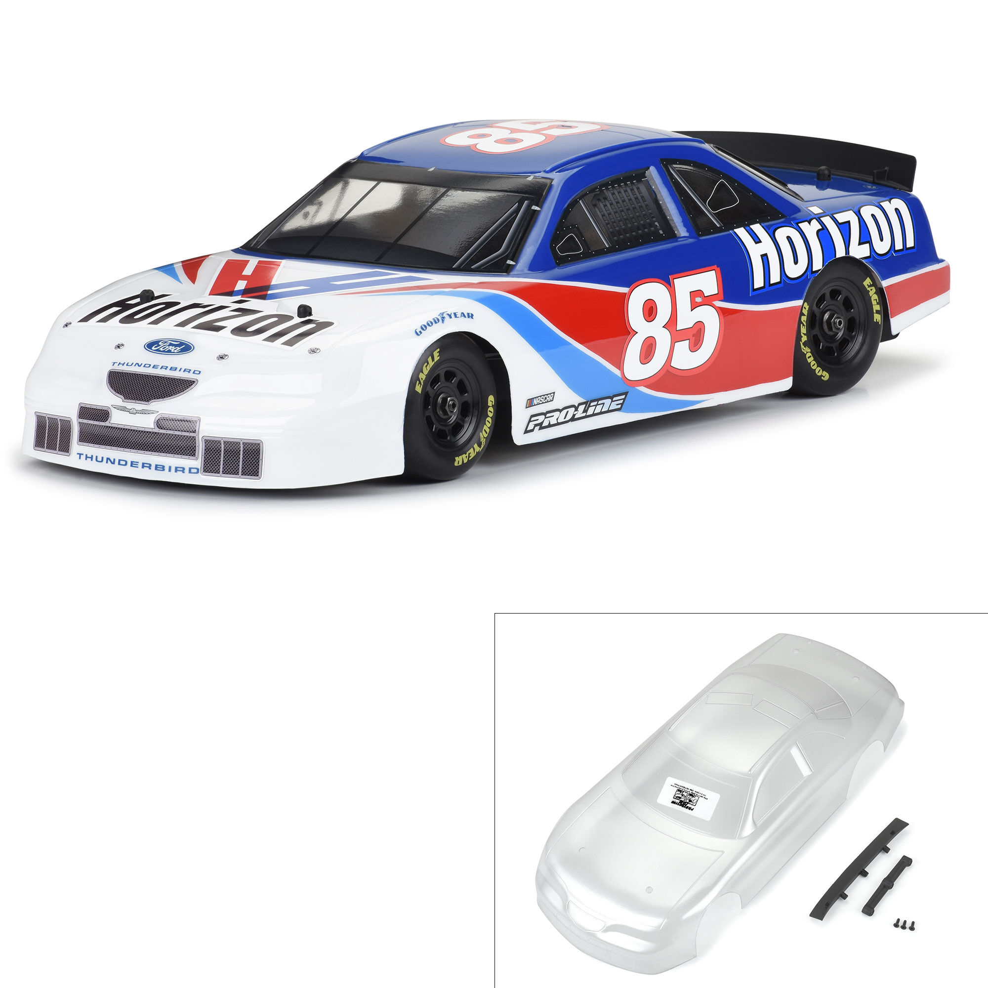 Pro-Line Racing 1/12 Pre-Cut 1996 Ford Thunderbird Clear Body: Losi NASCAR