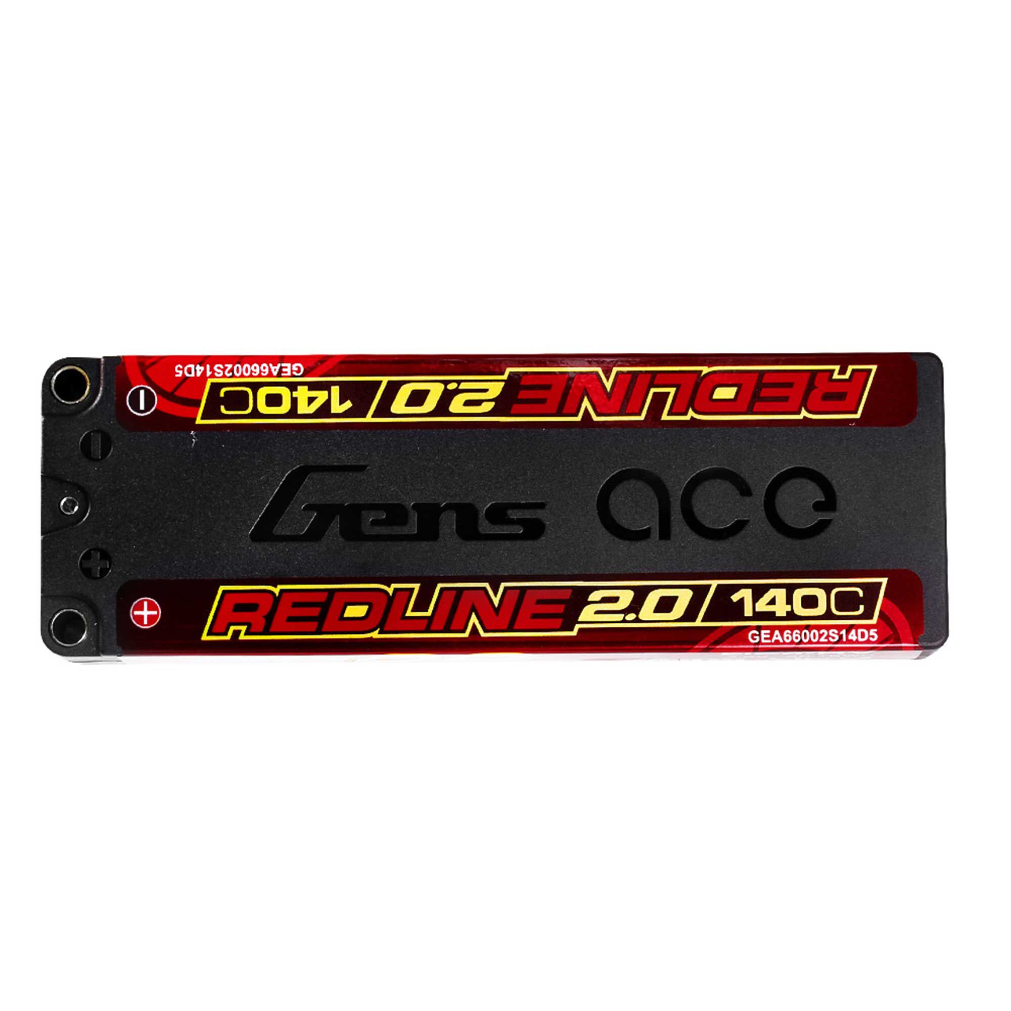 Gens ace 7.6V 6600mAh 2S 140C Redline 2.0 LiHV Hardcase Battery: 5.0mm Bullet