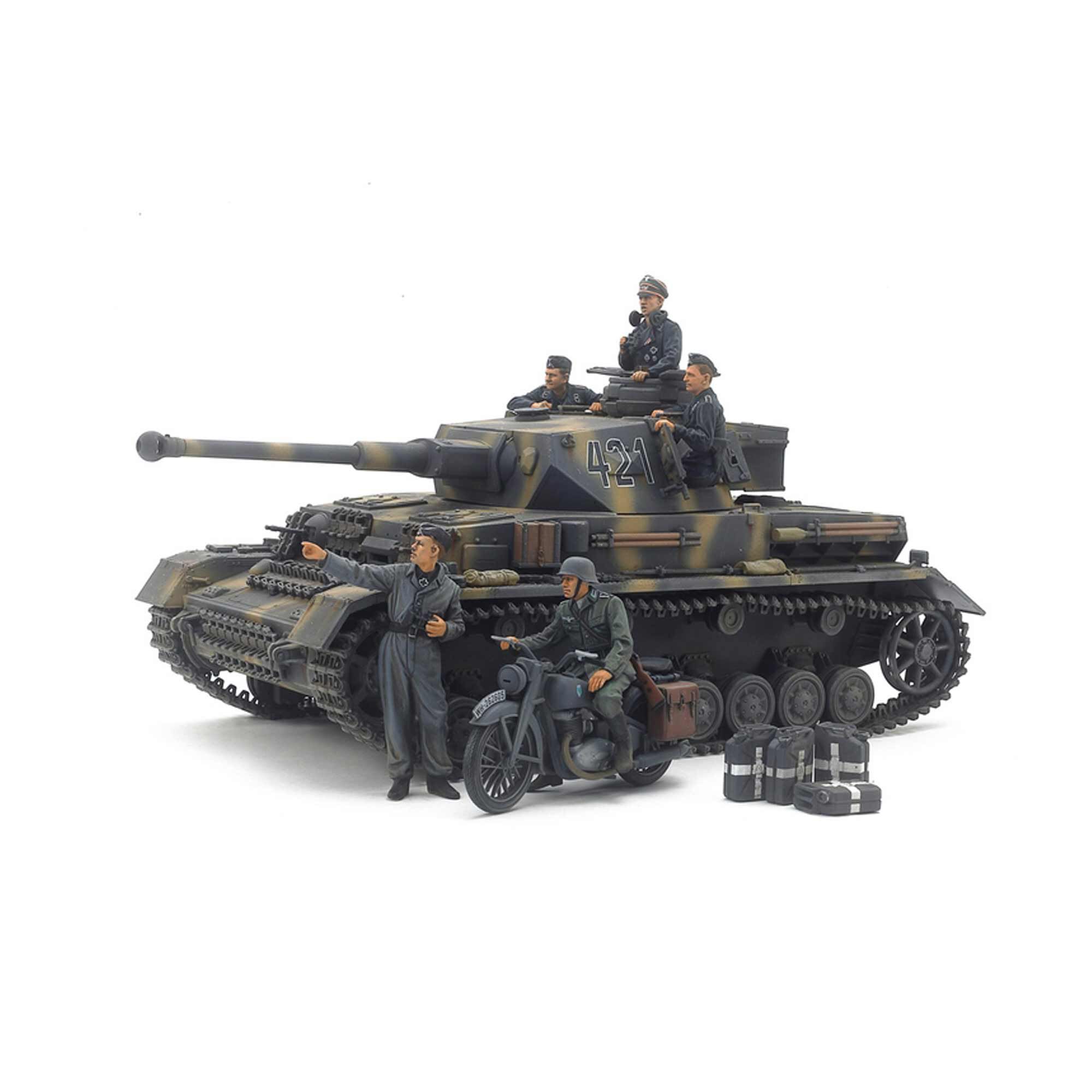Tamiya 1/35 German Tank Panzerkampfwagen IV Ausf.G Early Production & Motorcycle Set - Eastern Front