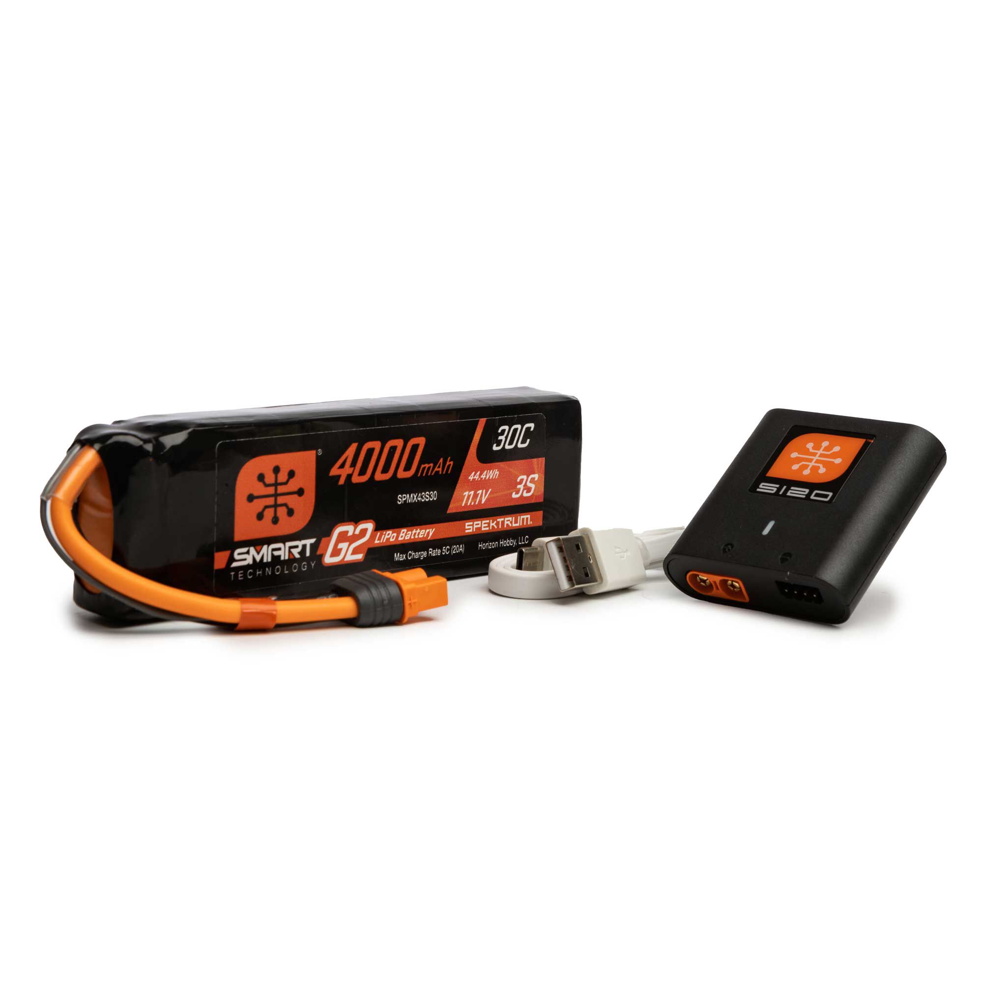 Spektrum Accessories Smart Powerstage Air Bundle: 4000mAh 3S G2 LiPo Battery / S120 Charger