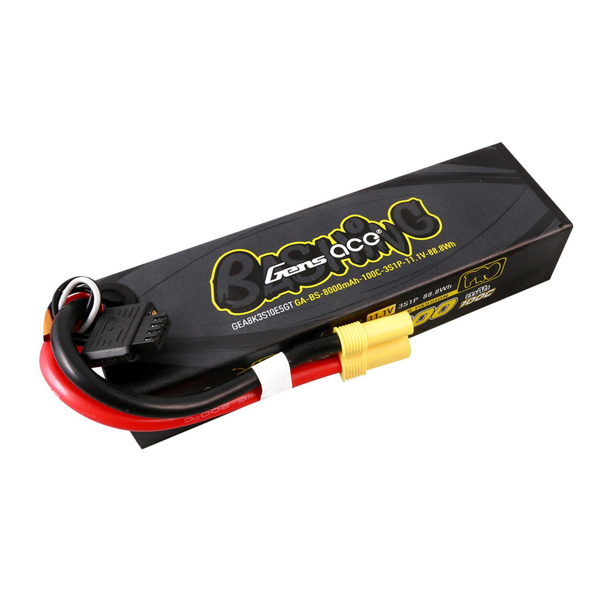 Gens ace 11.1V 8000mAh 3S 100C G-Tech Smart Bashing Hardcase Lipo Battery: EC5