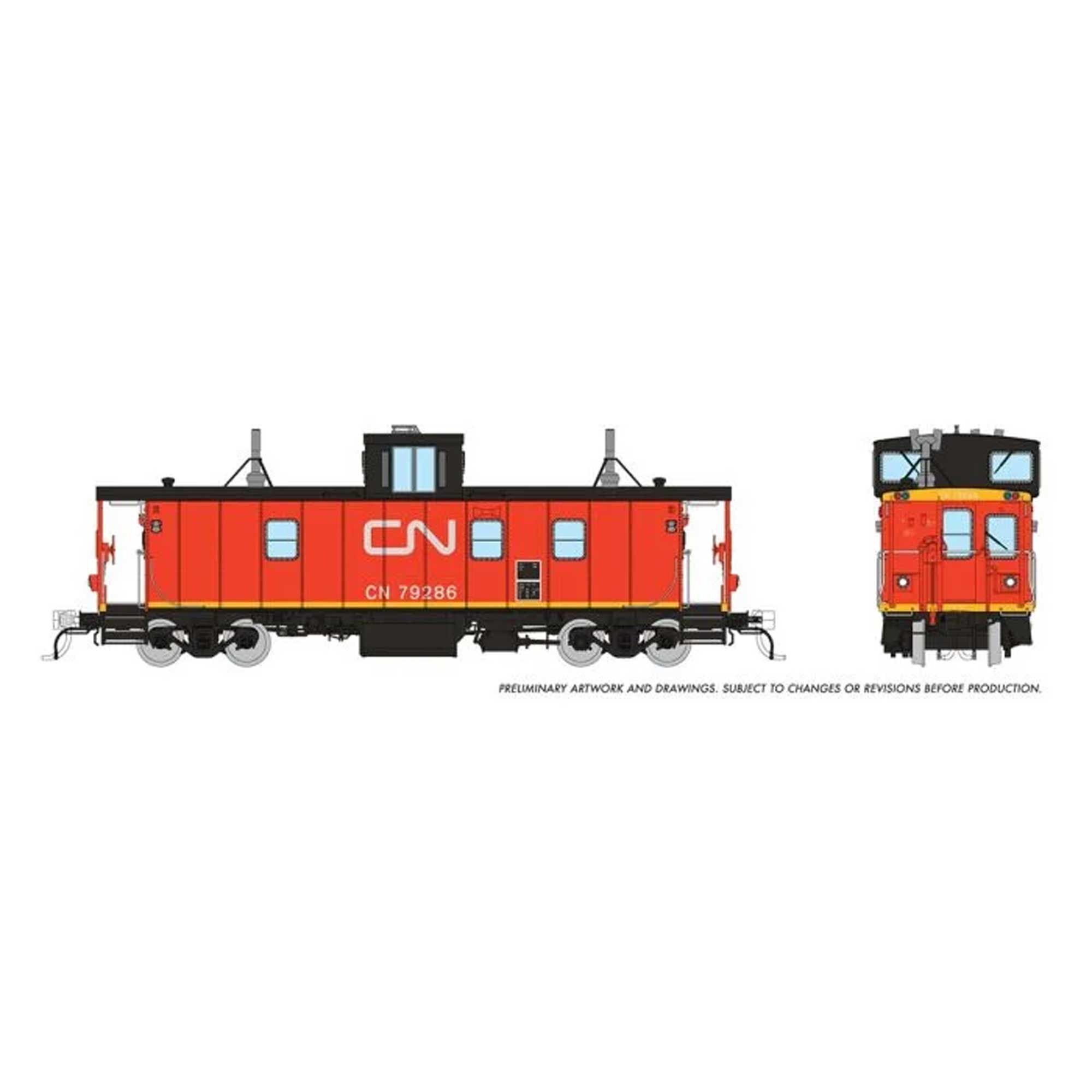 Rapido Trains Inc. HO CN H-S Caboose: CN - International Service: #79286
