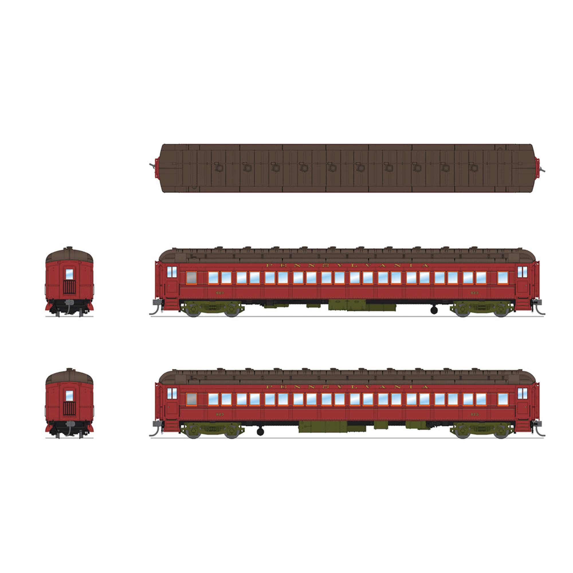 Broadway Limited Imports HO PRR Heavyweight 5-Car Passenger Set 1950's Era