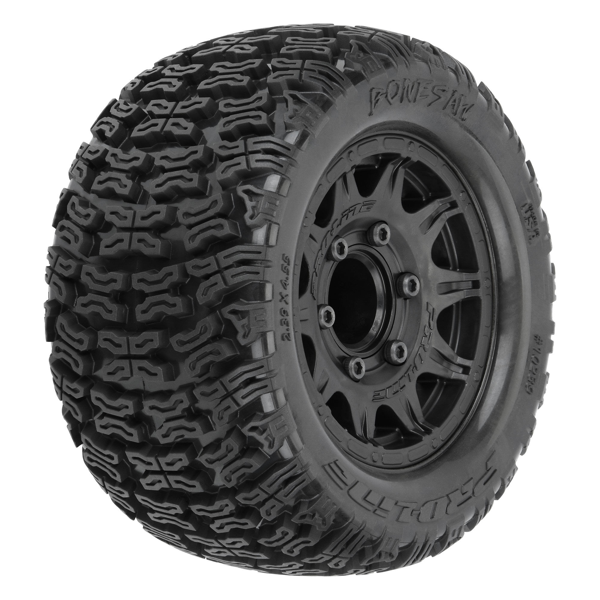 Pro-Line Racing 1/10 Bonesaw F/R 2.8" MT Tires Mounted 12mm/14mm Black Raid (2)