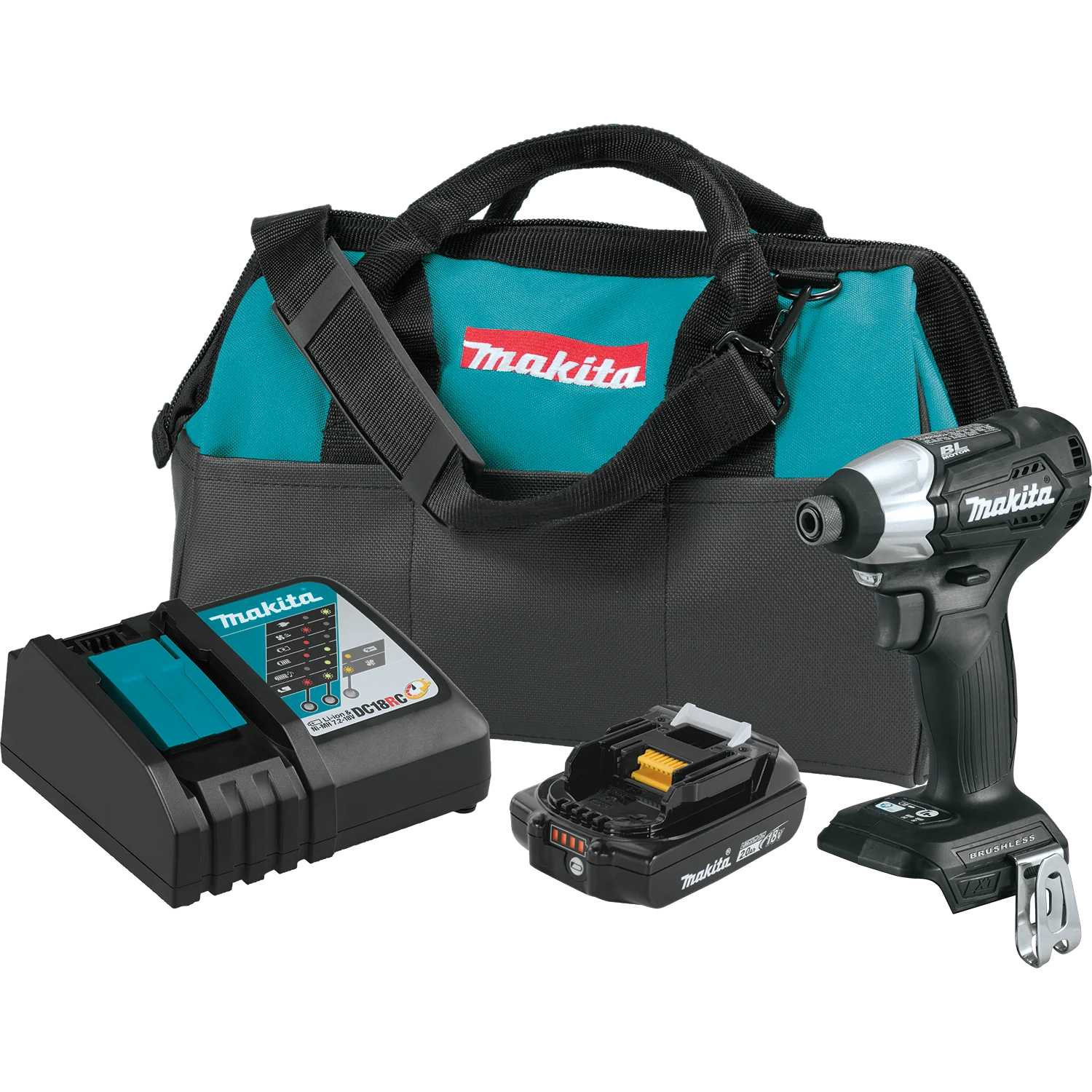 Makita 18 Volt Compact Brushless Cordless Impact Driver Kit Factory Serviced
