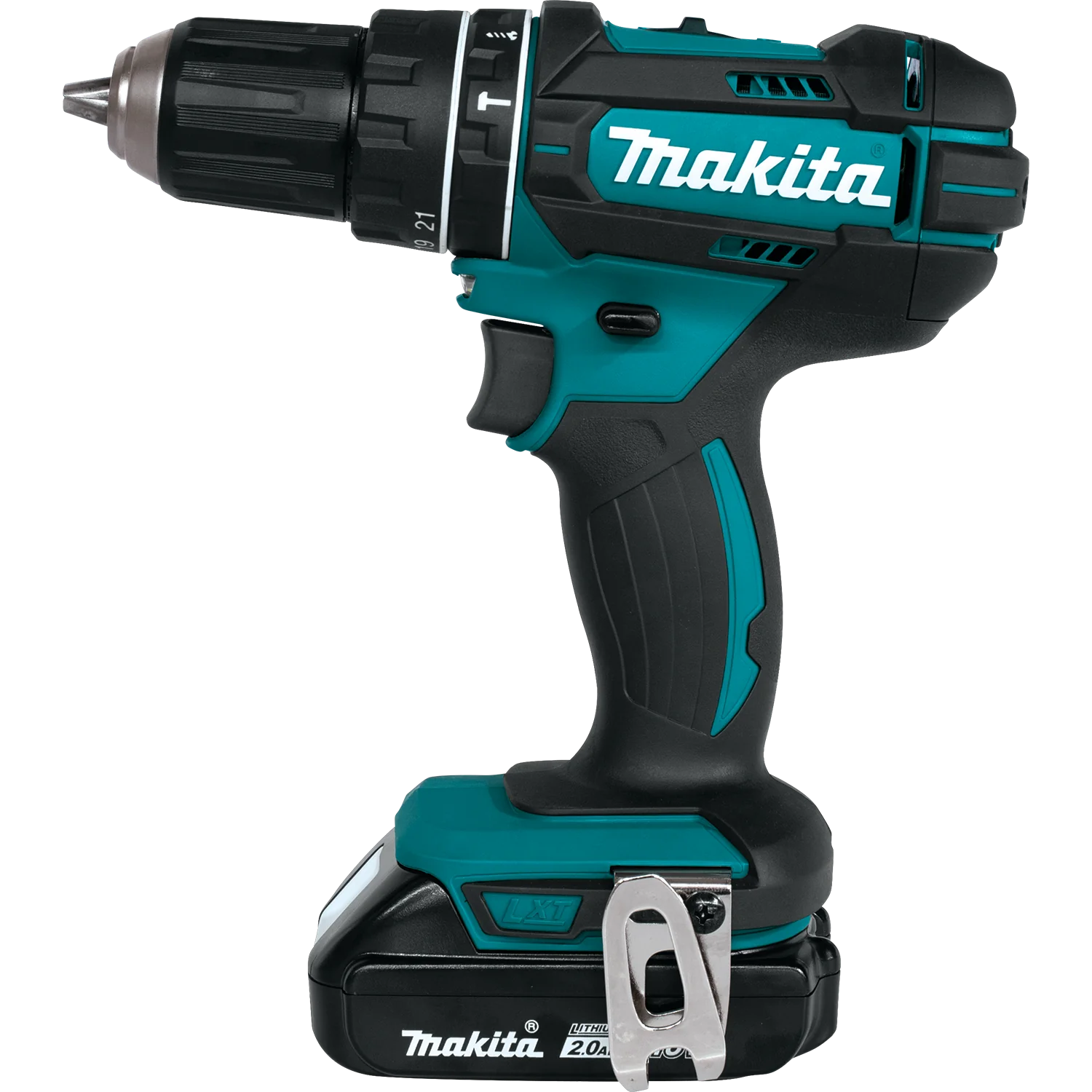 Makita 18 Volt LXT Lithium Ion Compact Cordless 1/2 Inch Hammer Driver Drill Kit (2.0Ah) Factory Serviced