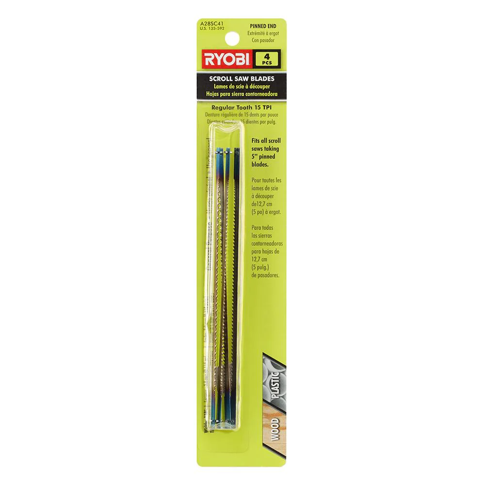 Ryobi 15 Teeth per Inch Scroll Saw Blades (4-Piece)