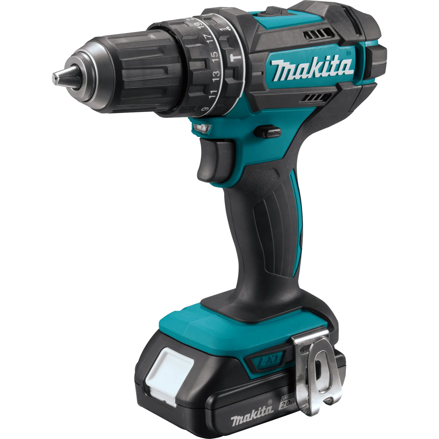 Makita 18 Volt LXT Lithium Ion Compact Cordless 1/2 Inch Hammer Driver Drill Kit (2.0Ah) Factory Serviced