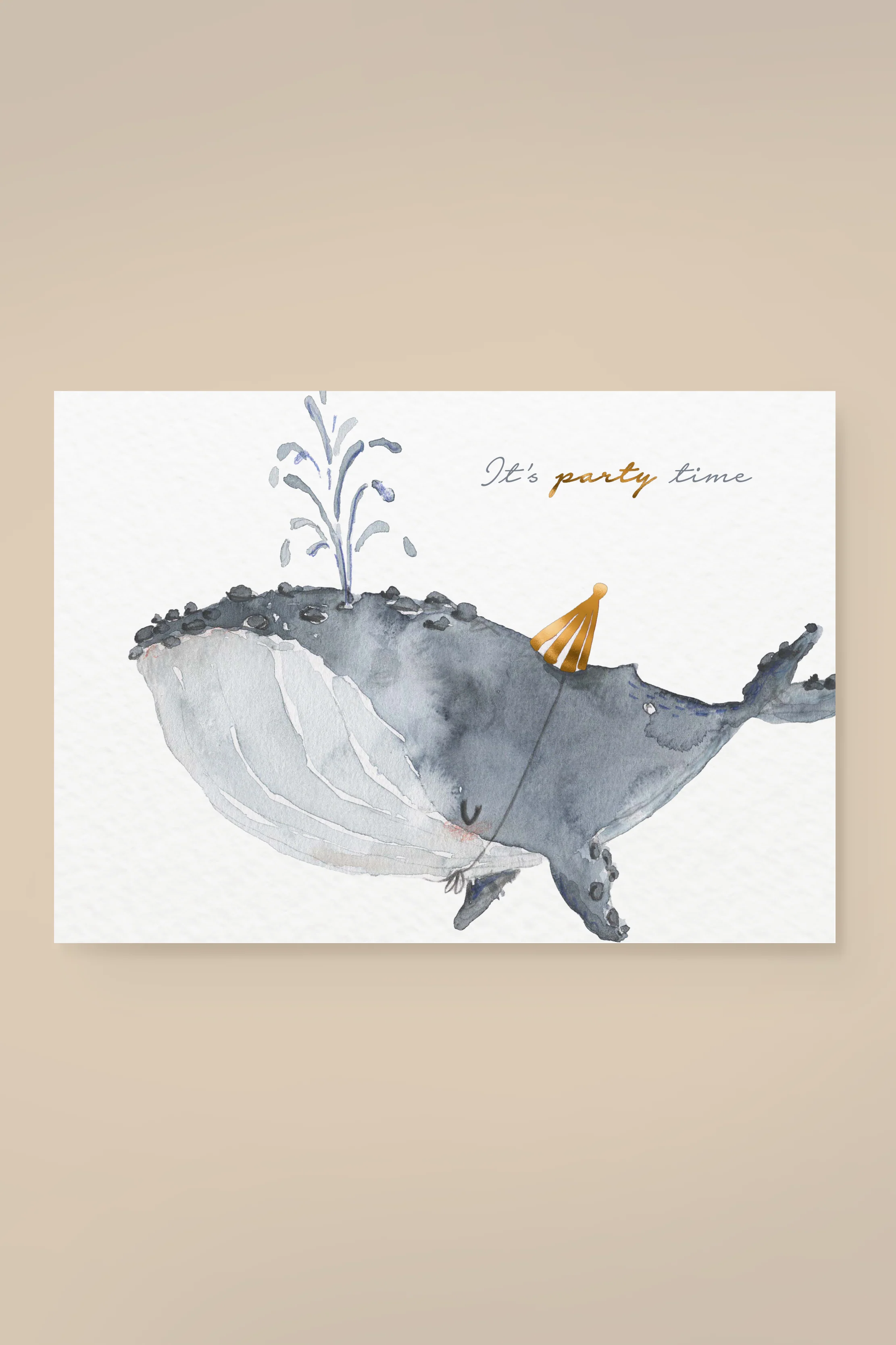 Postkarte Wal 'party time'