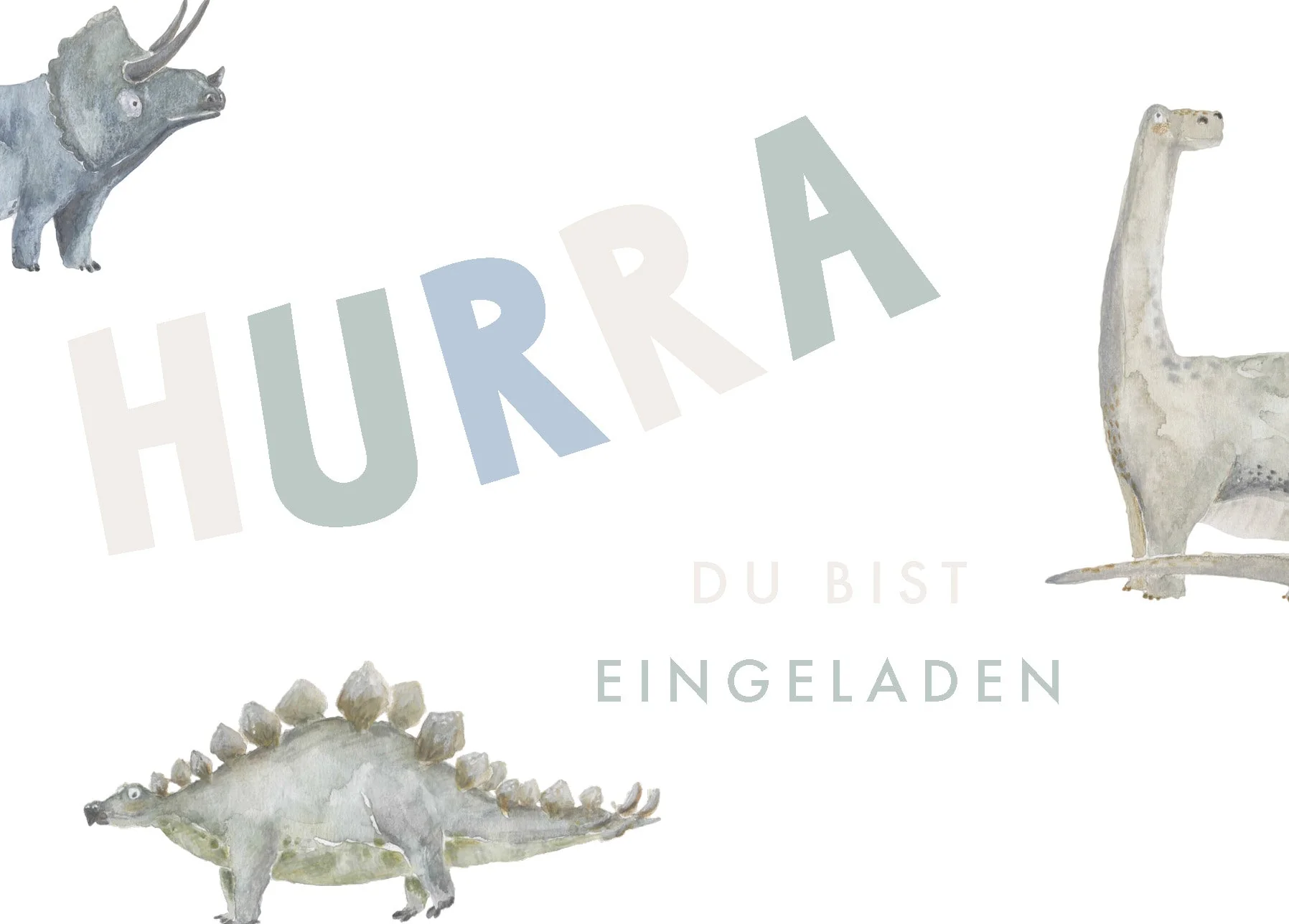 10er Set Einladungskarten 'dinosaur'