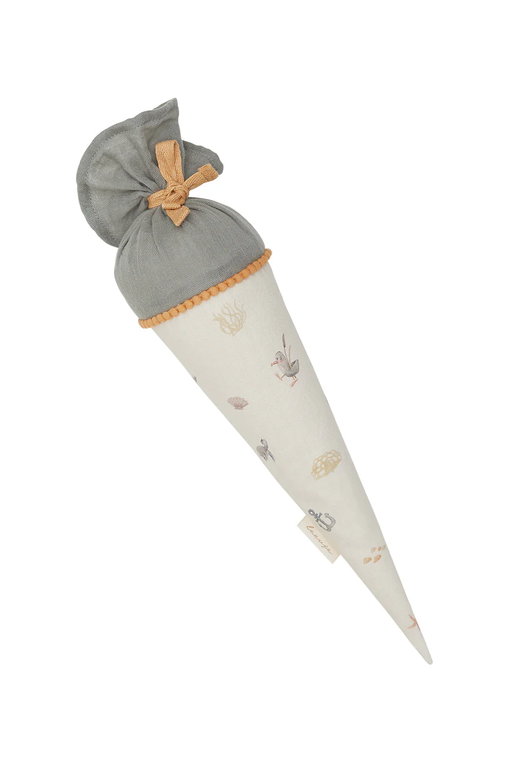 Schultüte klein 'seagull' mit Pappkegel und Füllkissen