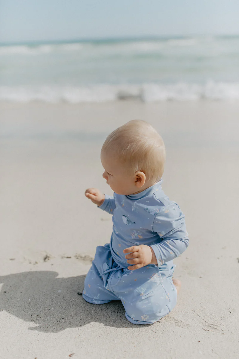 UV-Langarmshirt blau 'under the sea'