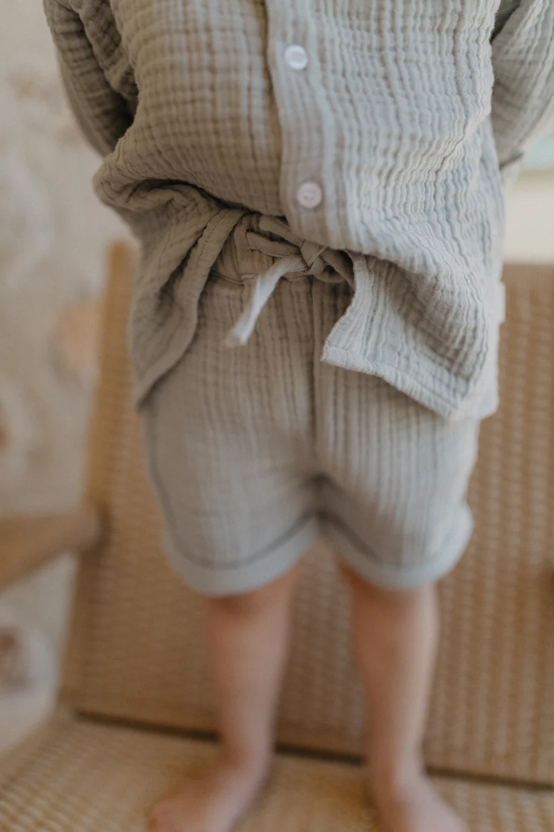 Shorts aus Musselin 'soft green'