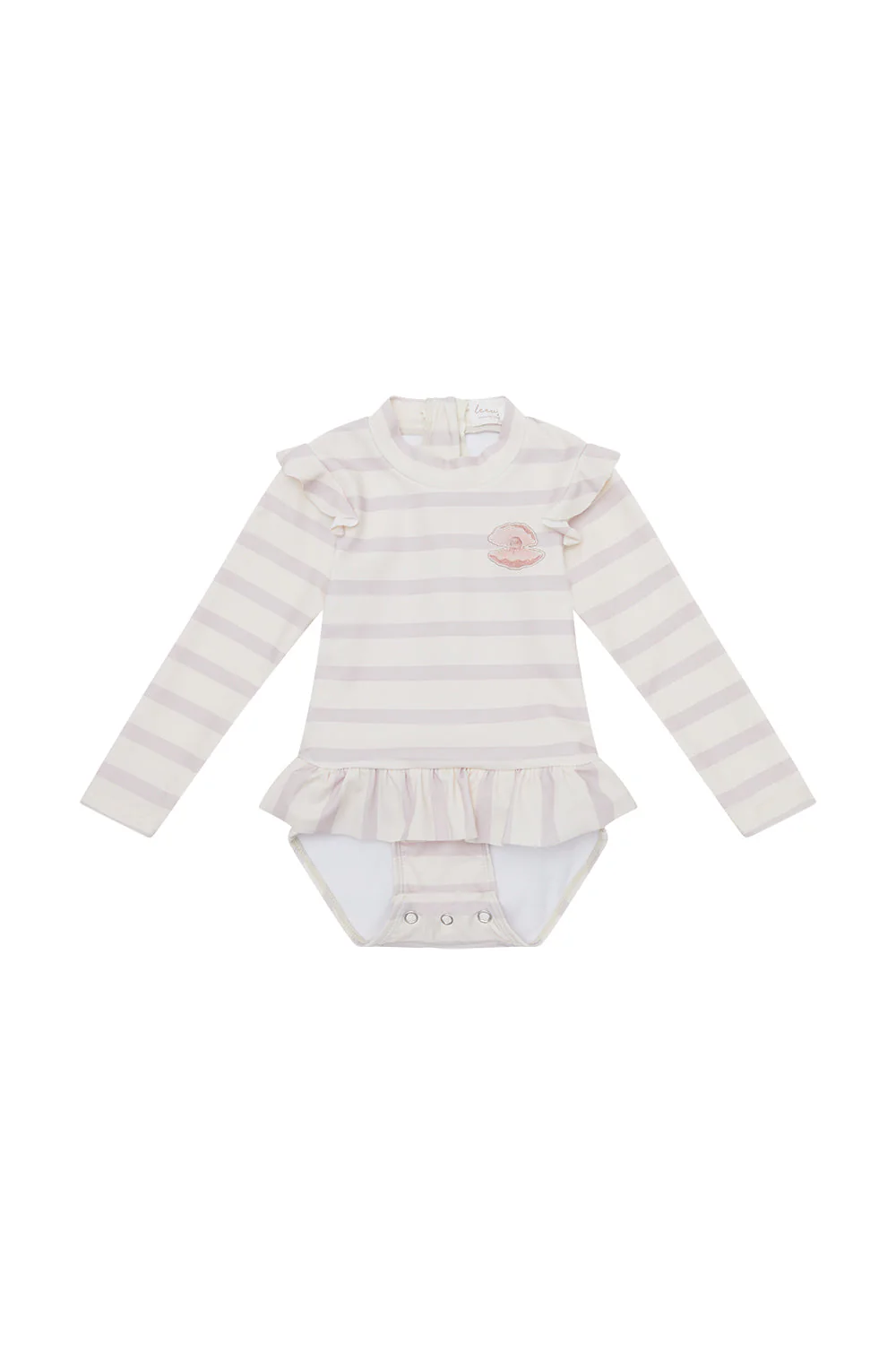 Langarm Badeanzug 'lavender stripes'