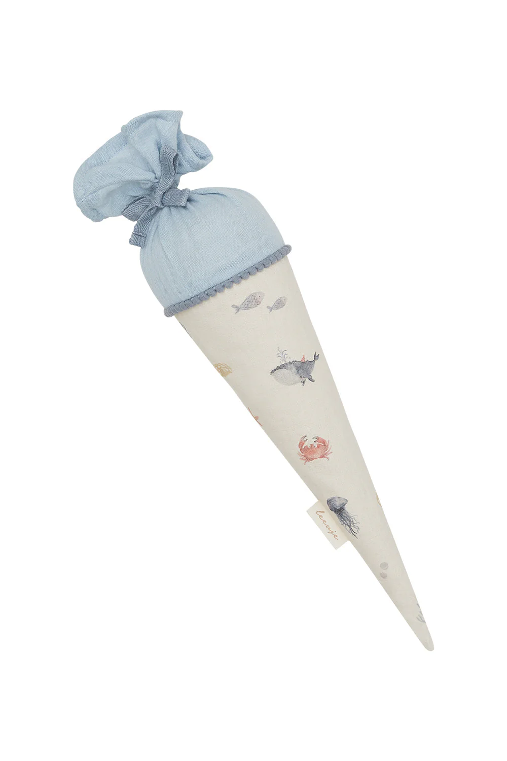 Schultüte klein 'whale' mit Pappkegel und Füllkissen