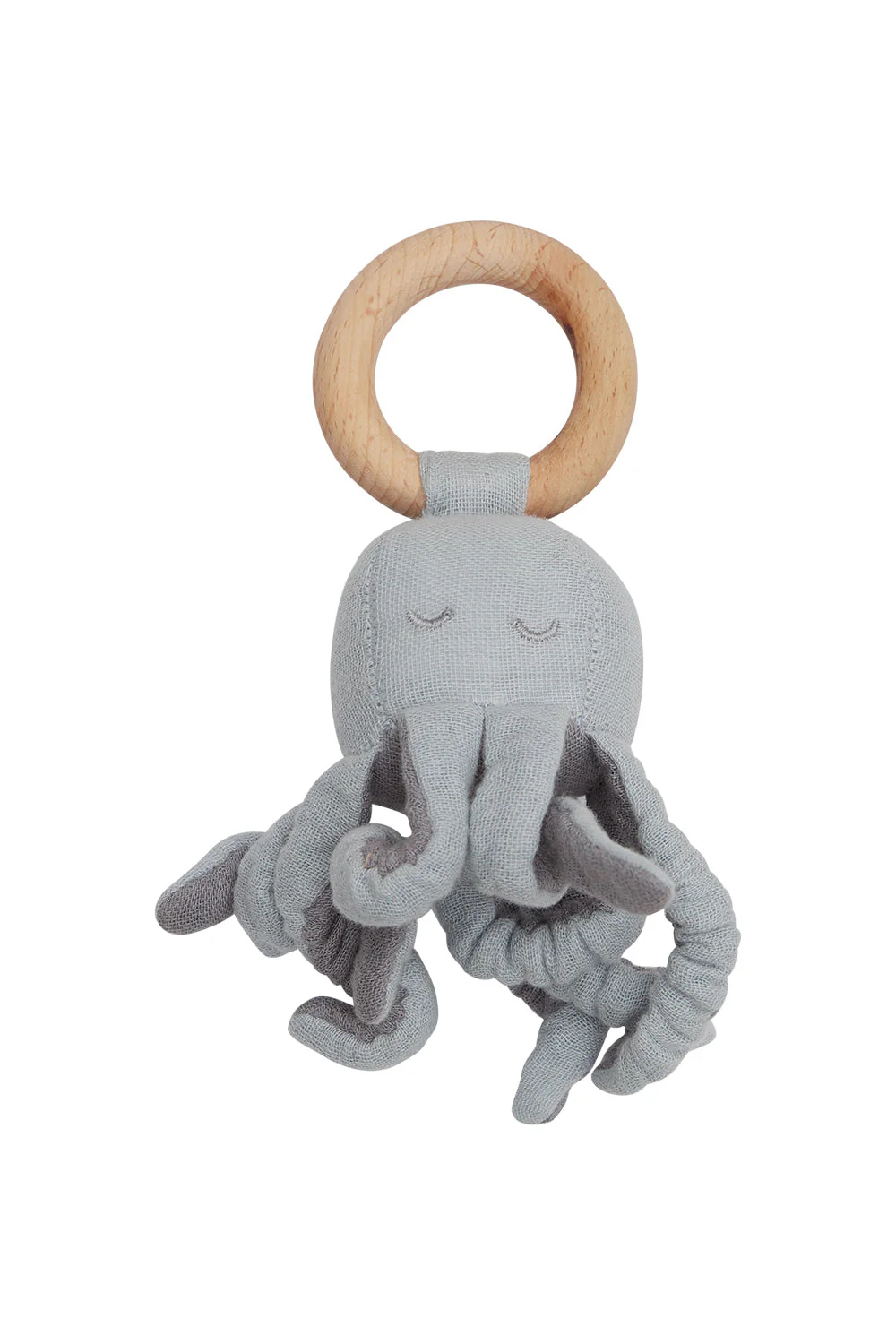 Baby Rassel mit Holzring 'octopus'