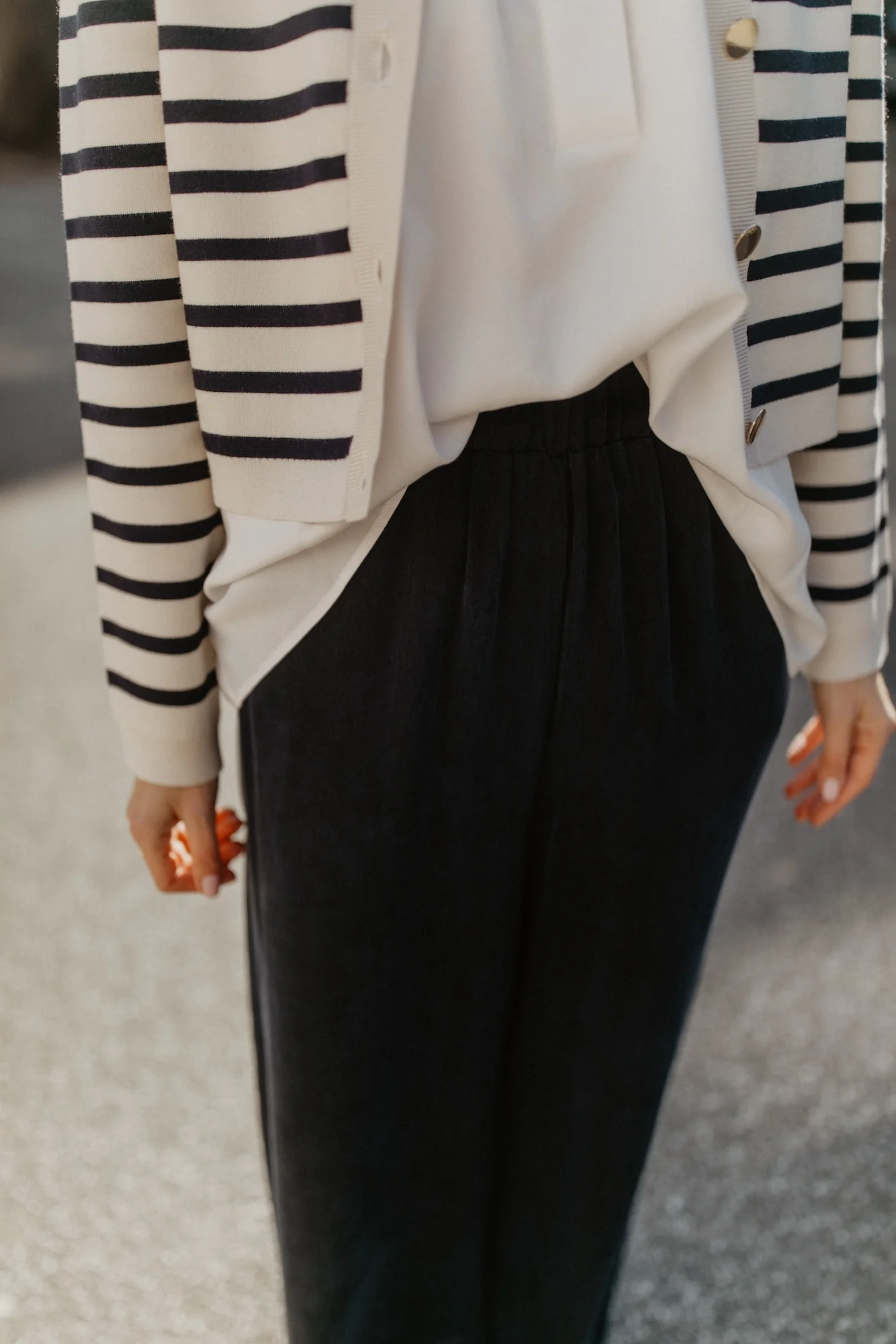 leevje by AM Weite Stoffhose Tria 'Navy'