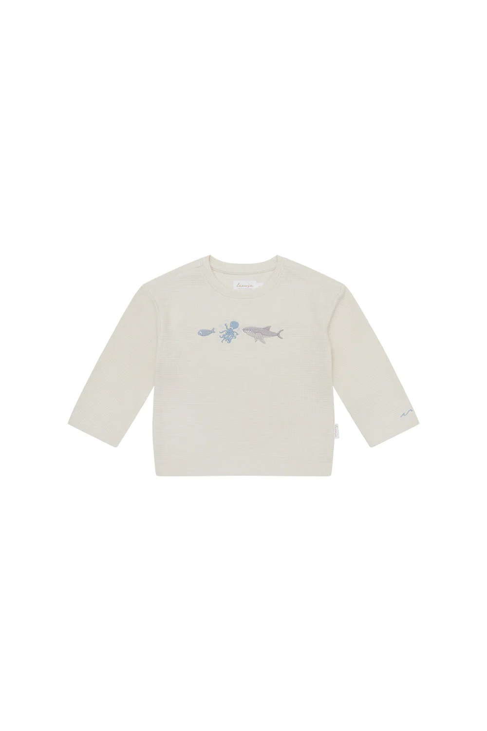 Longsleeve 'shark' aus Waffle Piqué