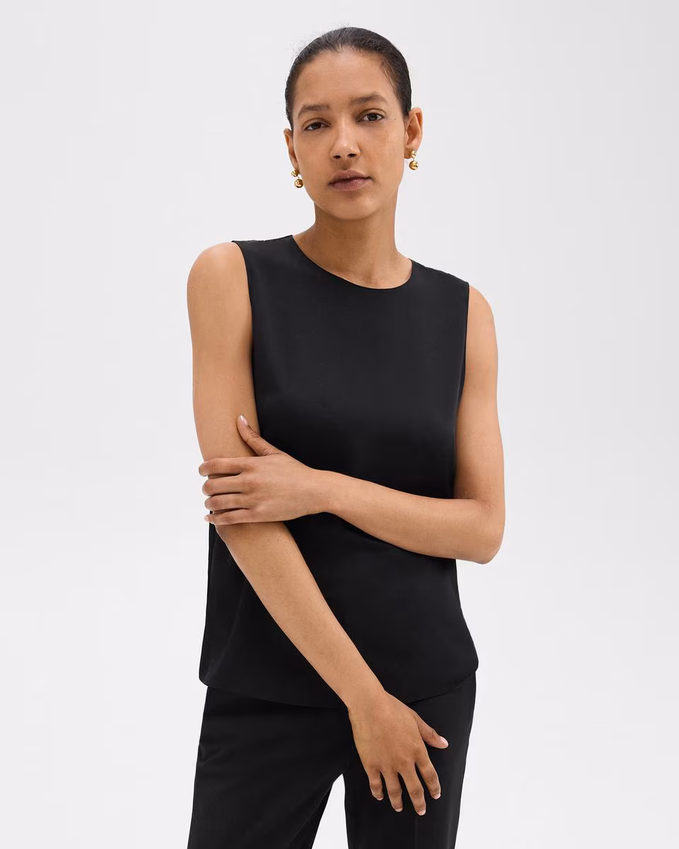 Shell Top in Silk Georgette