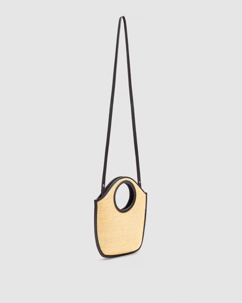 Mini Circle Bag in Raffia