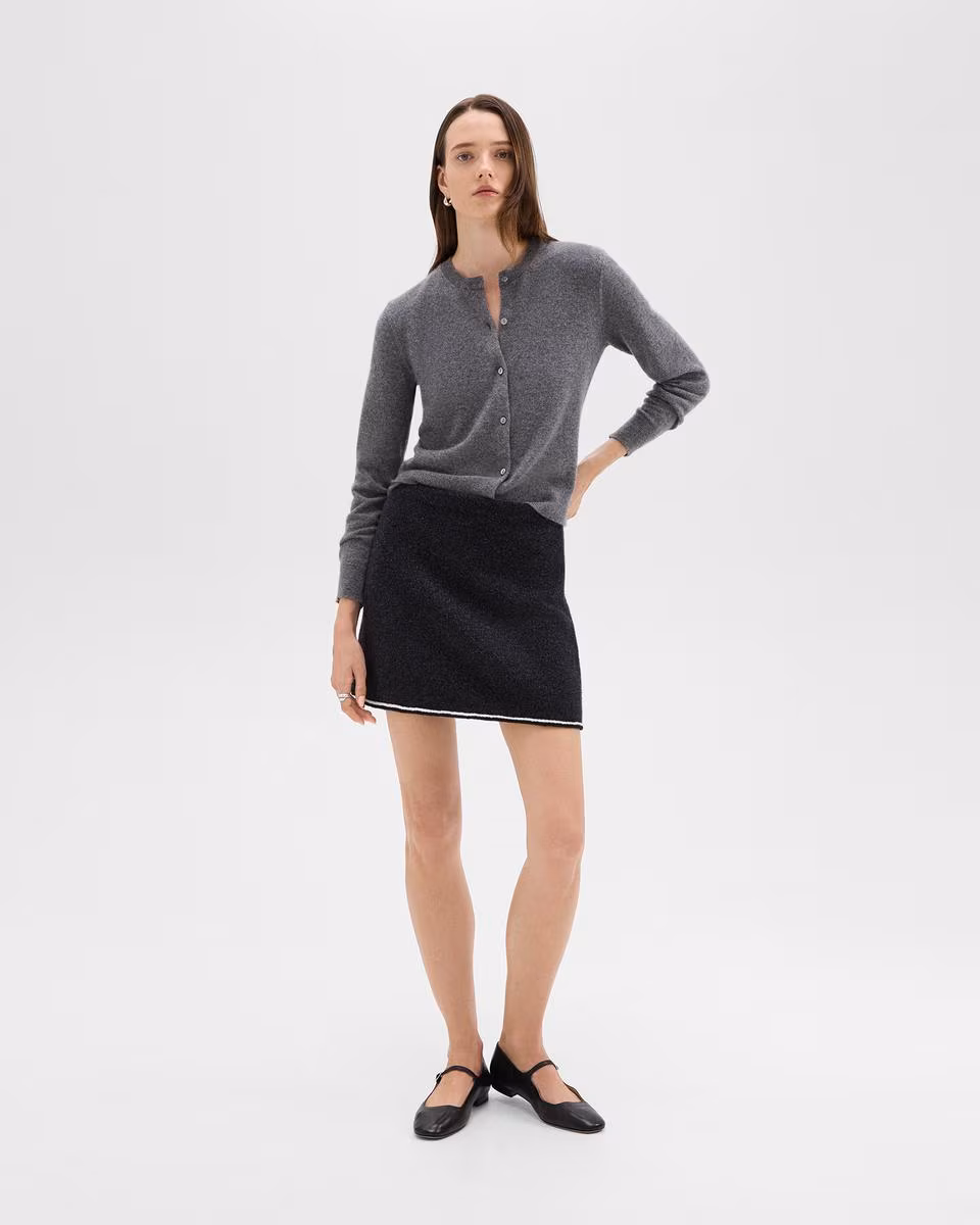 Mini Skirt in Felted Wool-Cashmere
