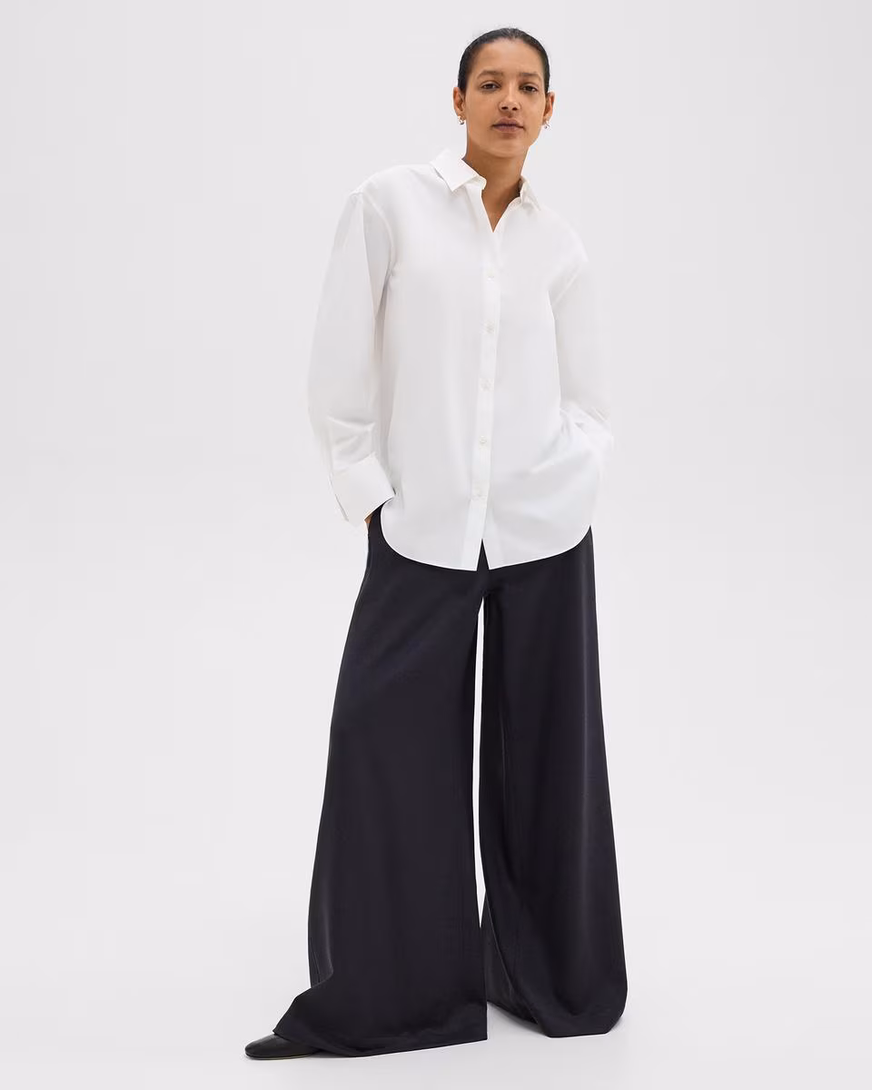 Ultra Wide-Leg Pant in Stretch Flannel