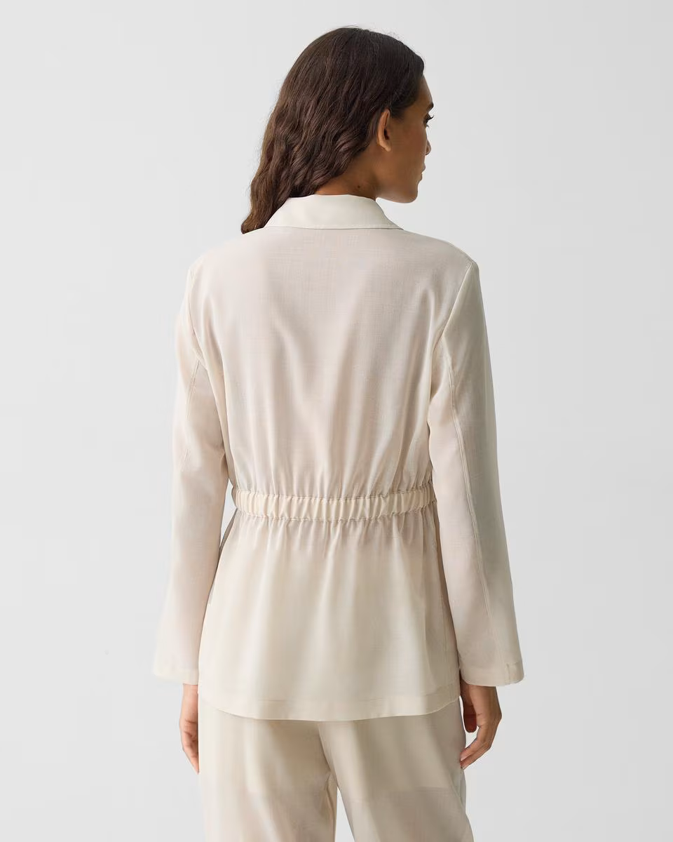 Cinch Waist Jacket in Airy Shirting