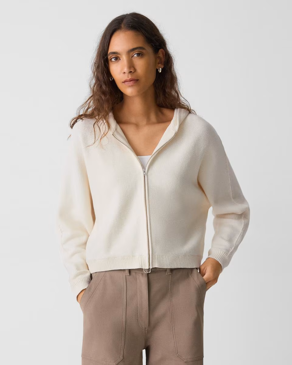 Zip-Up Hoodie in Rounded Cotton