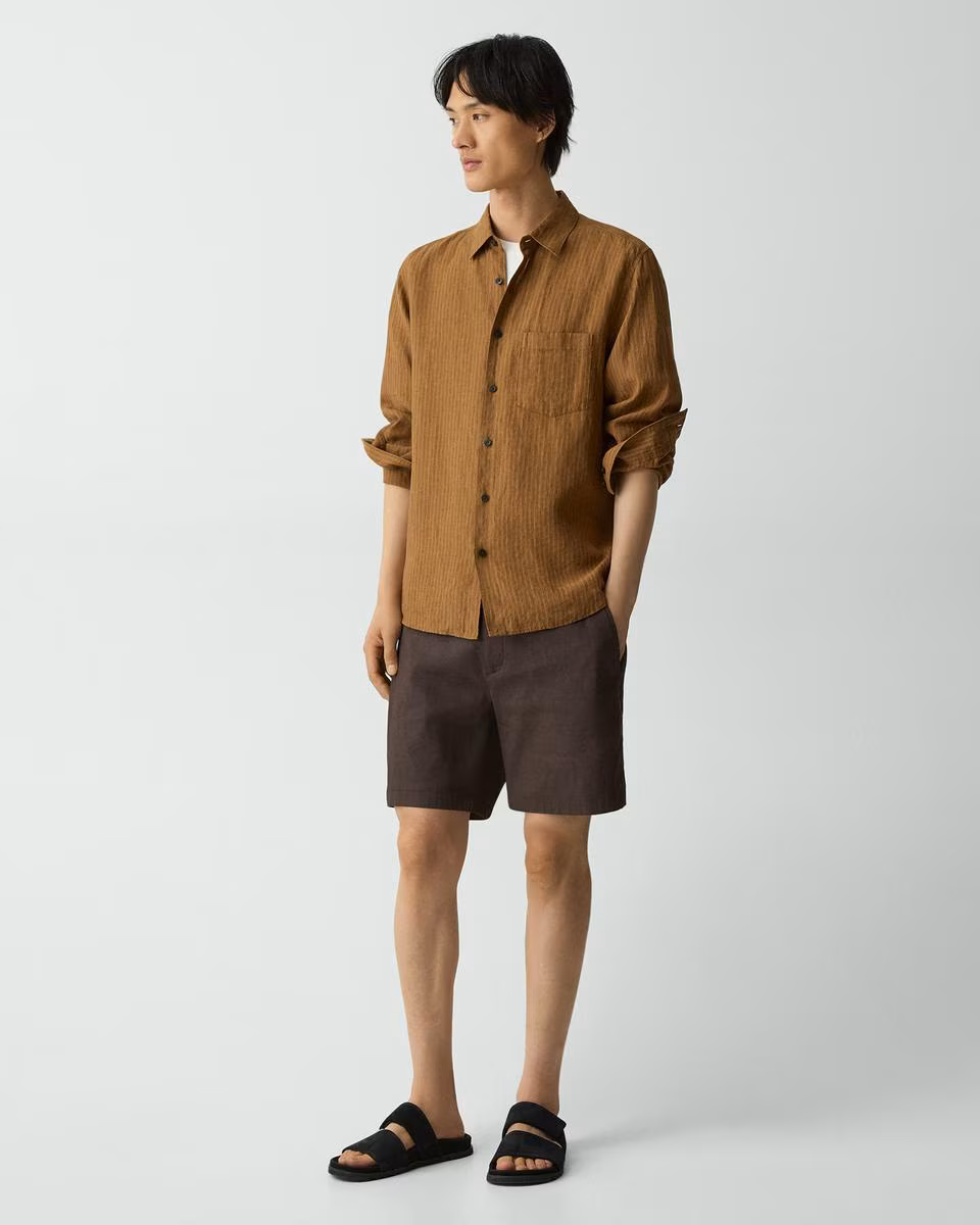 Irving Shirt in Striped Linen
