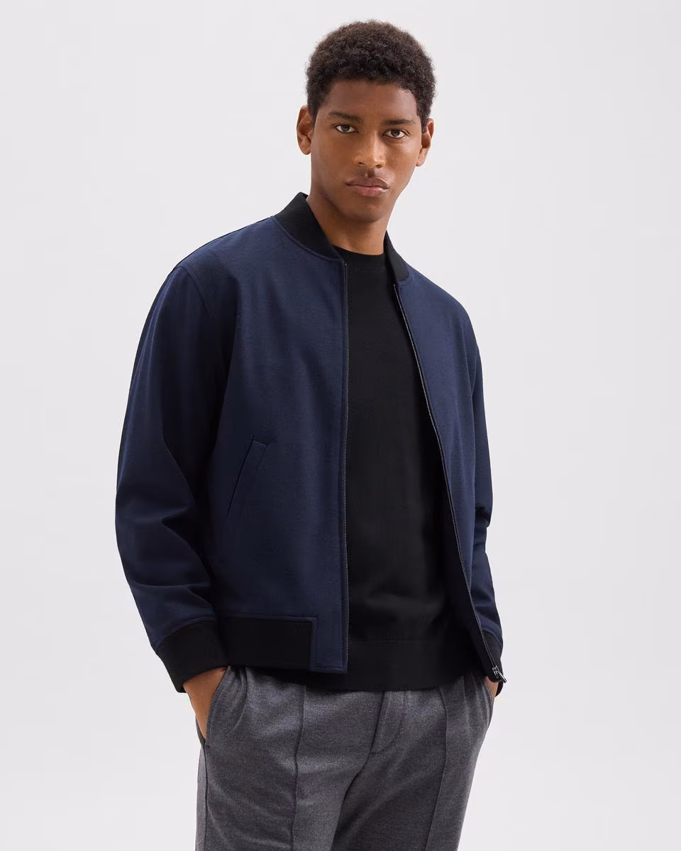 Bomber Jacket in Wool-Blend Knit