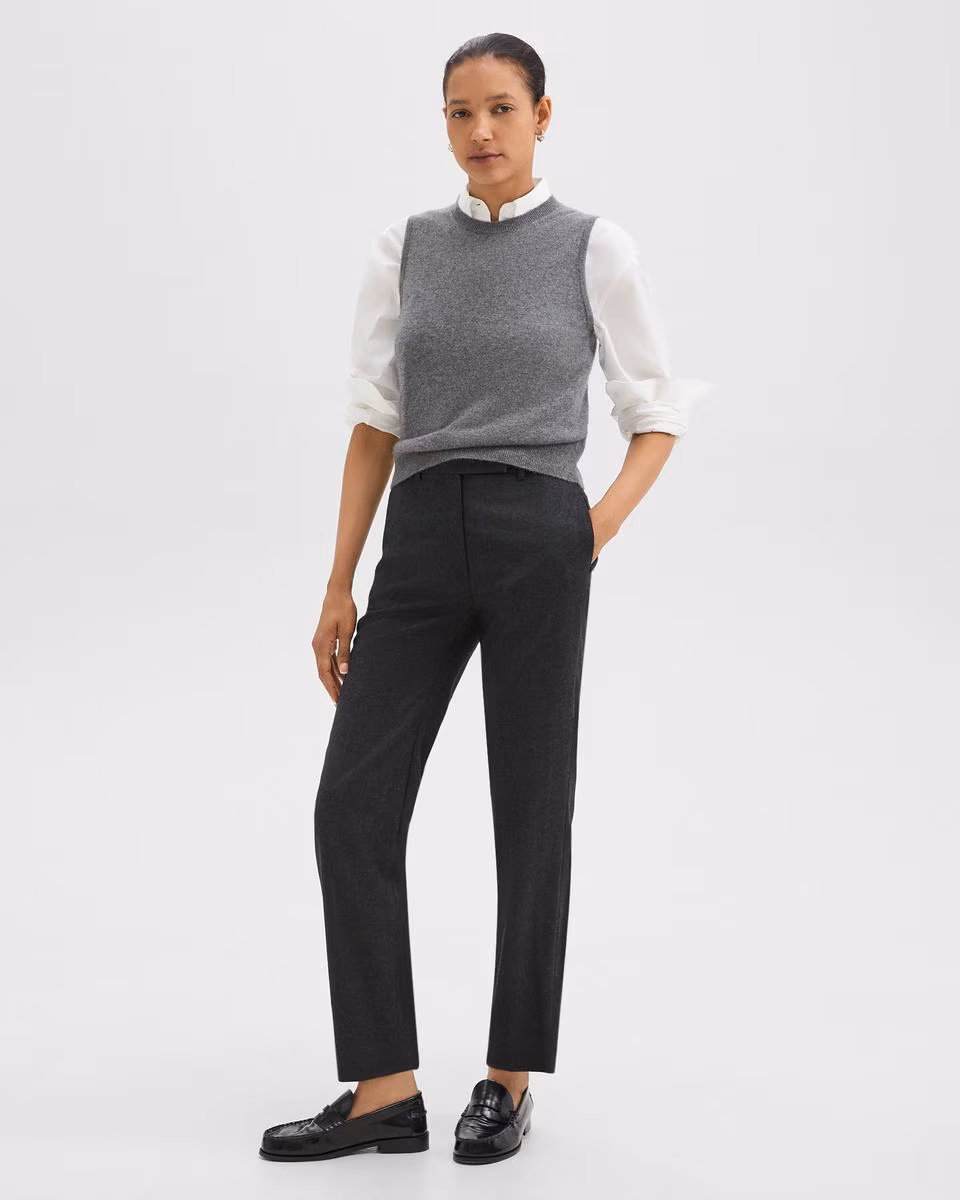 Tapered High-Waist Pant in Sleek Flannel