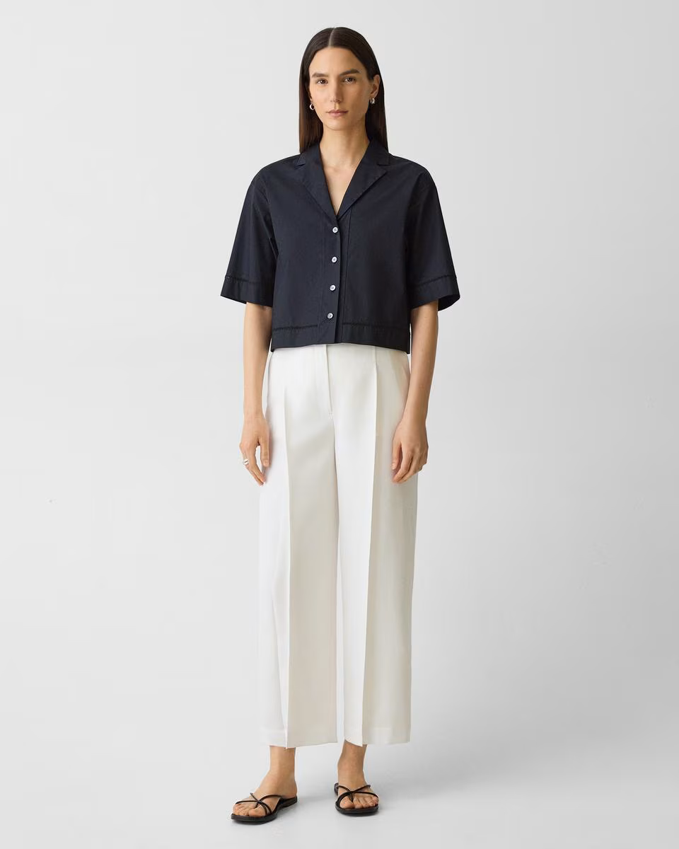 Deep Pleat Pant in City Twill