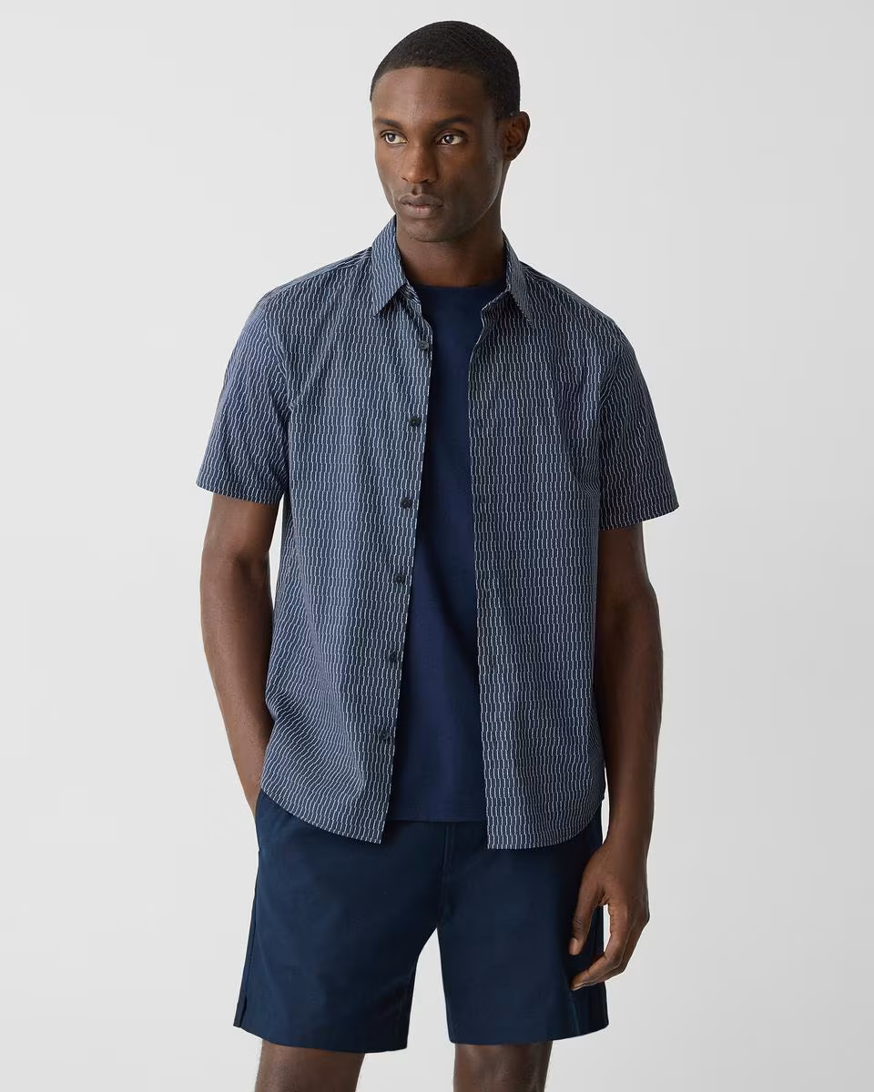 Irving Short-Sleeve Shirt in Stretch Cotton