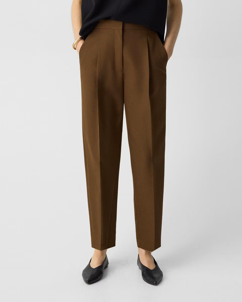 Tapered High-Rise Pant in Wool-Blend